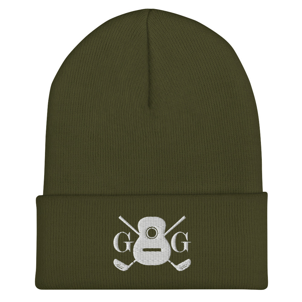 "G&G" Embroidered White Logo Cuffed Beanie Hat