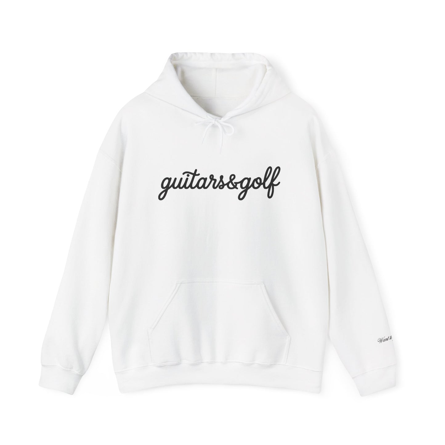 "guitars&golf" White Logo Heavy Blend™ Hooded Sweatshirt