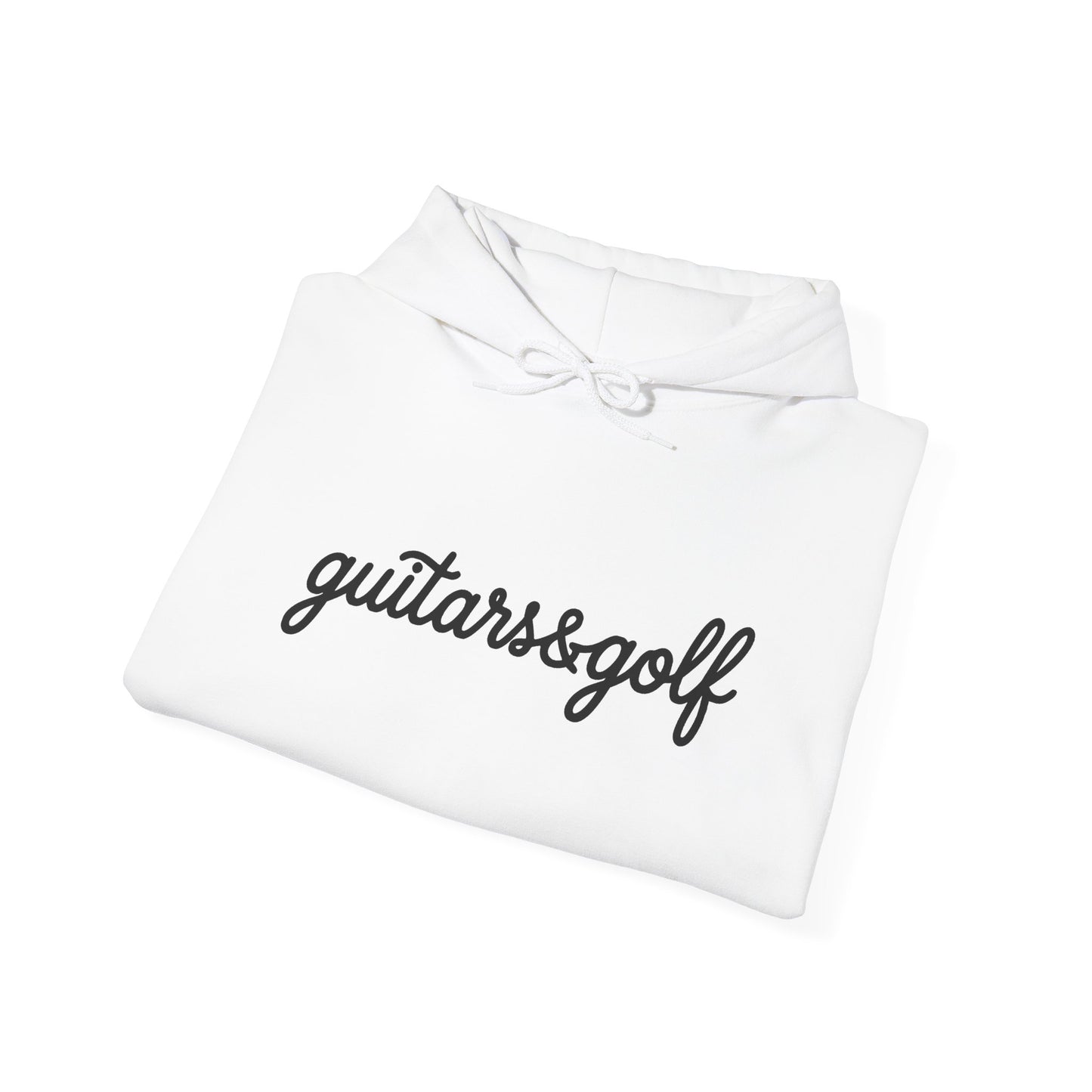 "guitars&golf" White Logo Heavy Blend™ Hooded Sweatshirt