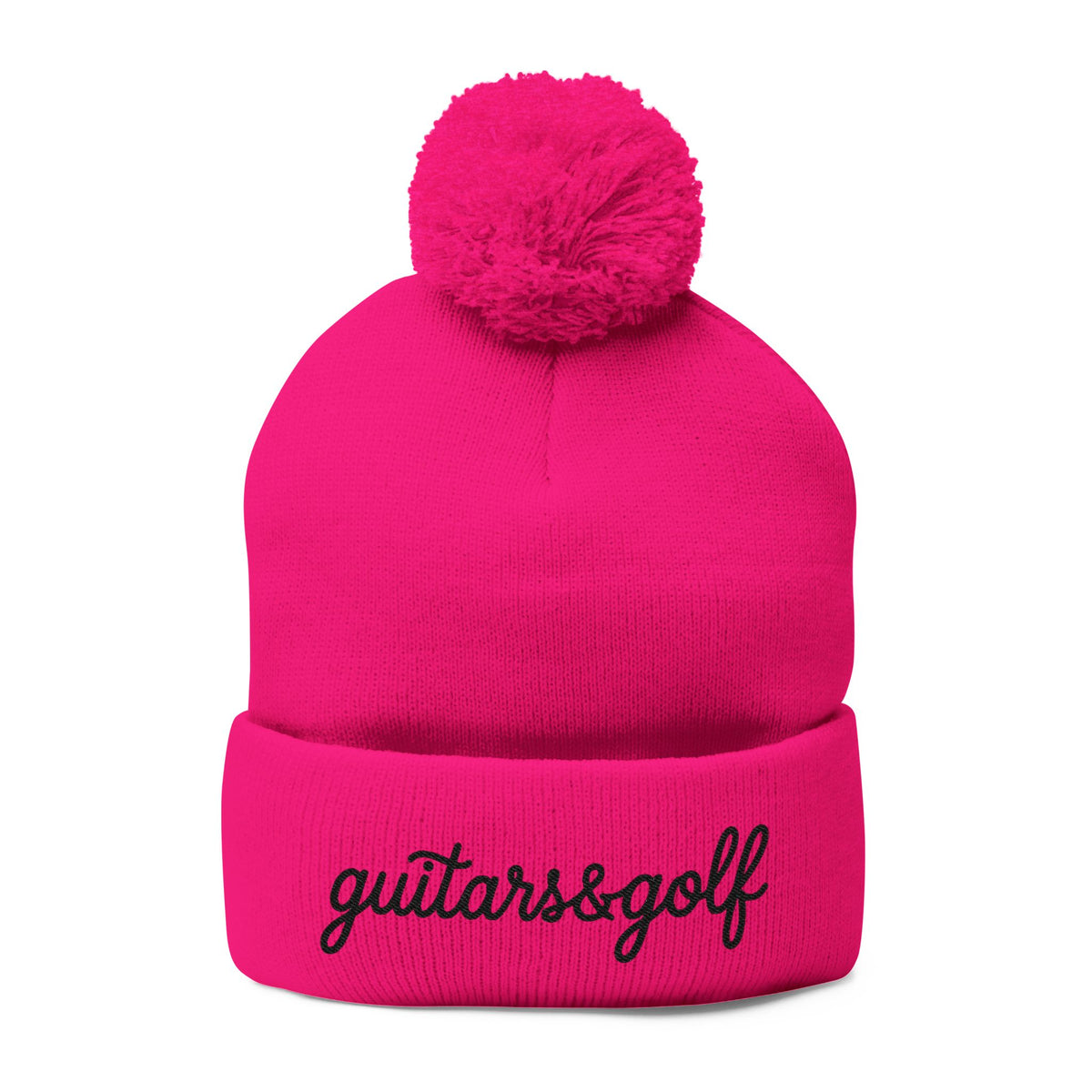 The "Ralphy" guitars&golf Embroidered Pom-Pom Knit Cap