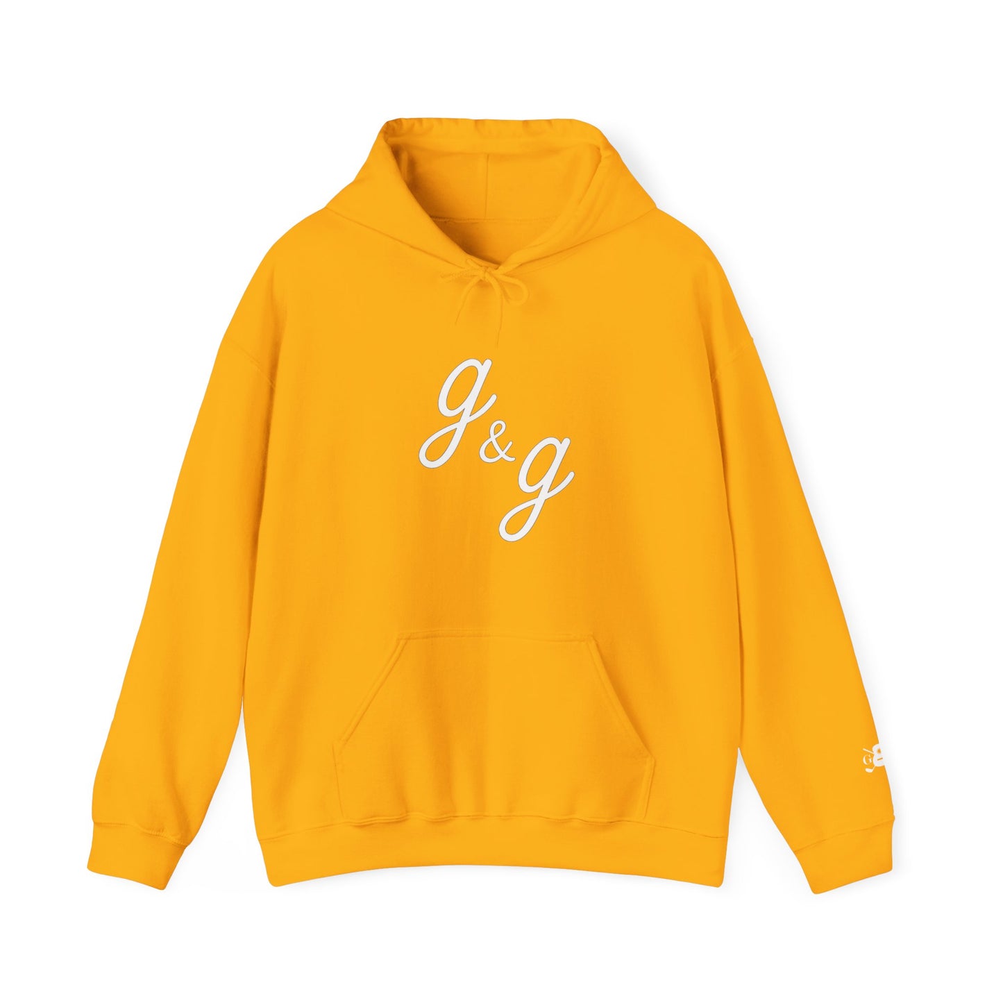 The "Lowercase" g&g Pro White Logo Heavy Blend™ Hooded Sweatshirt