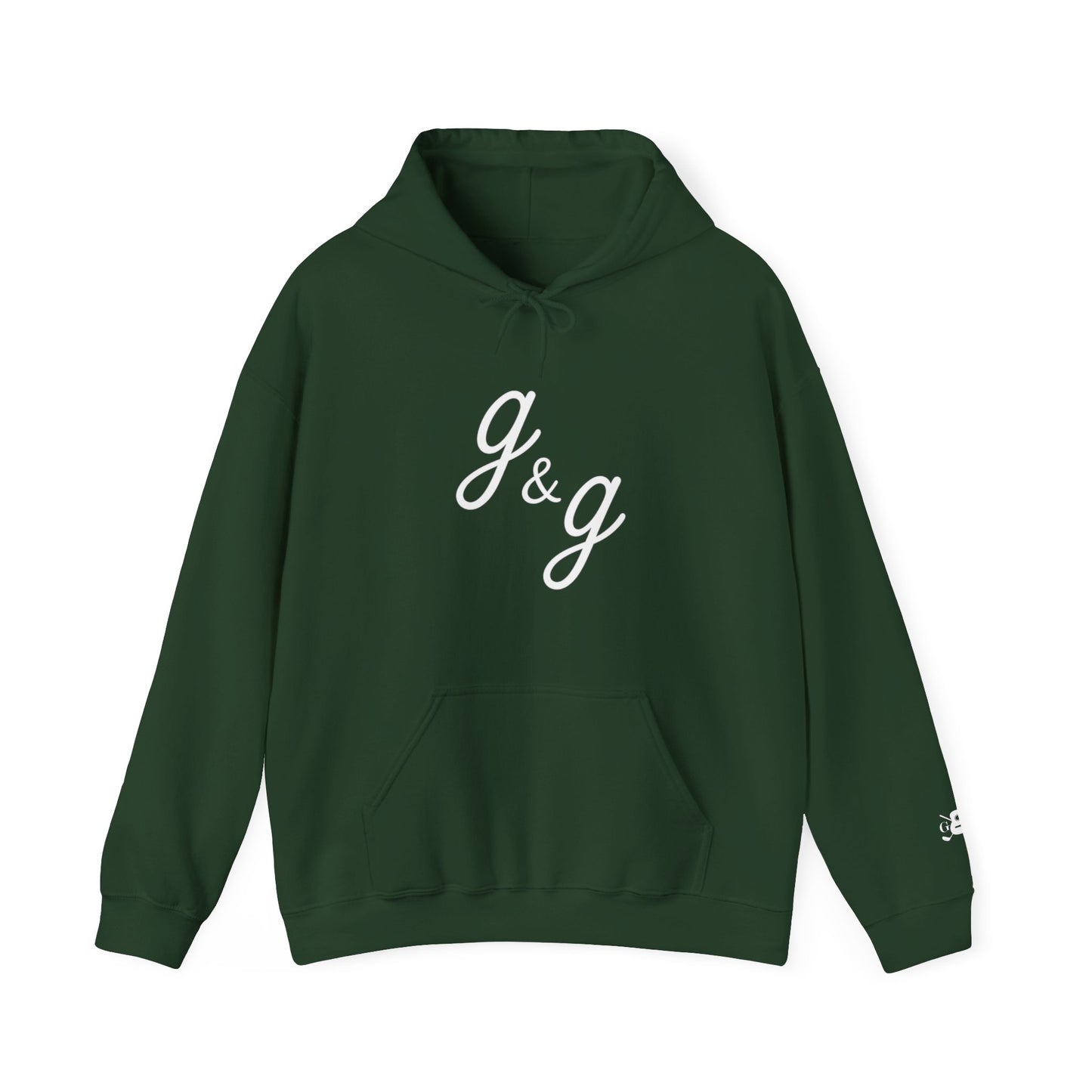 The "Lowercase" g&g Pro White Logo Heavy Blend™ Hooded Sweatshirt