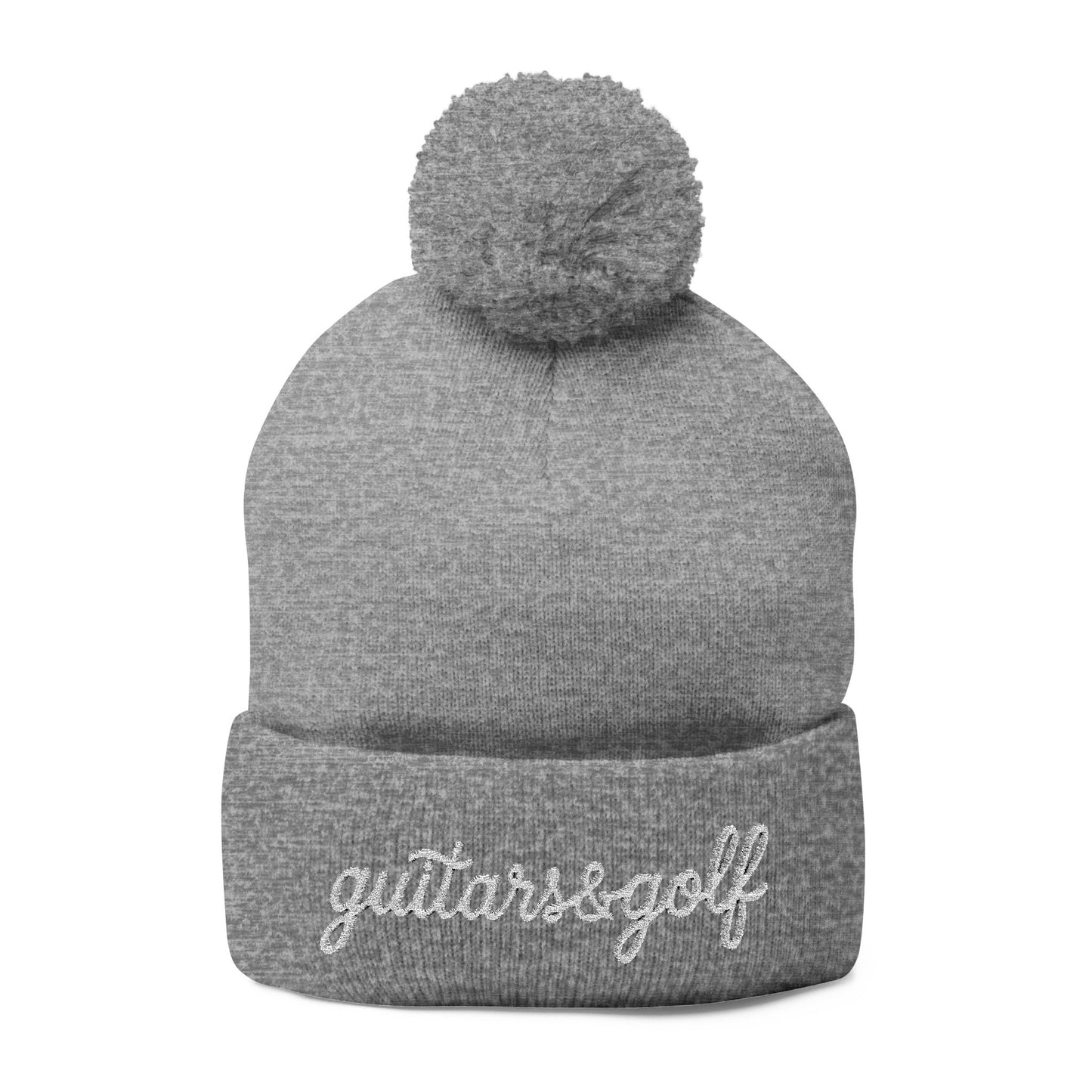 The "Ralphy" guitars&golf Embroidered Pom-Pom Knit Cap