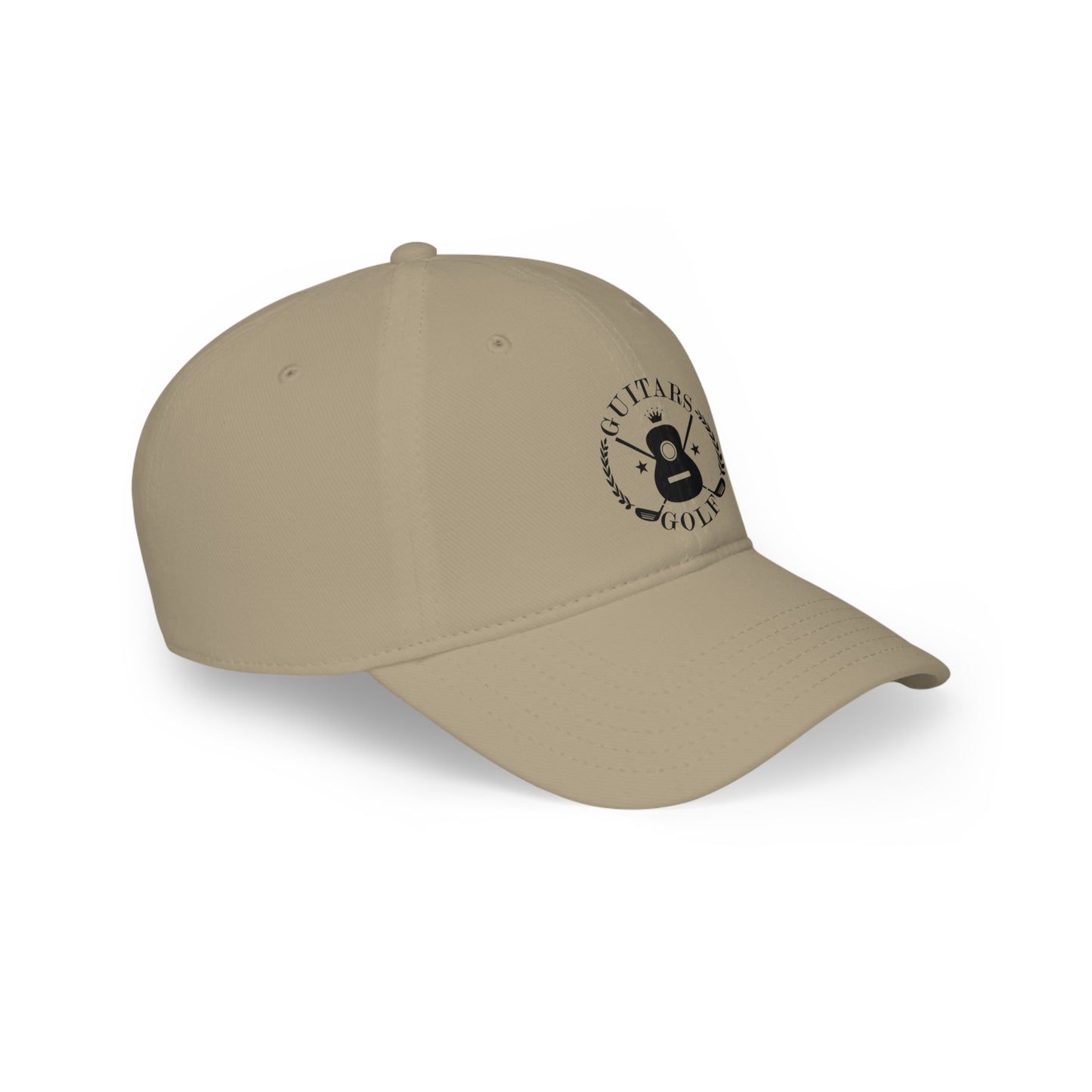 "Guitars and Golf" Logo Black on Your Color Choice Baseball Cap Hat