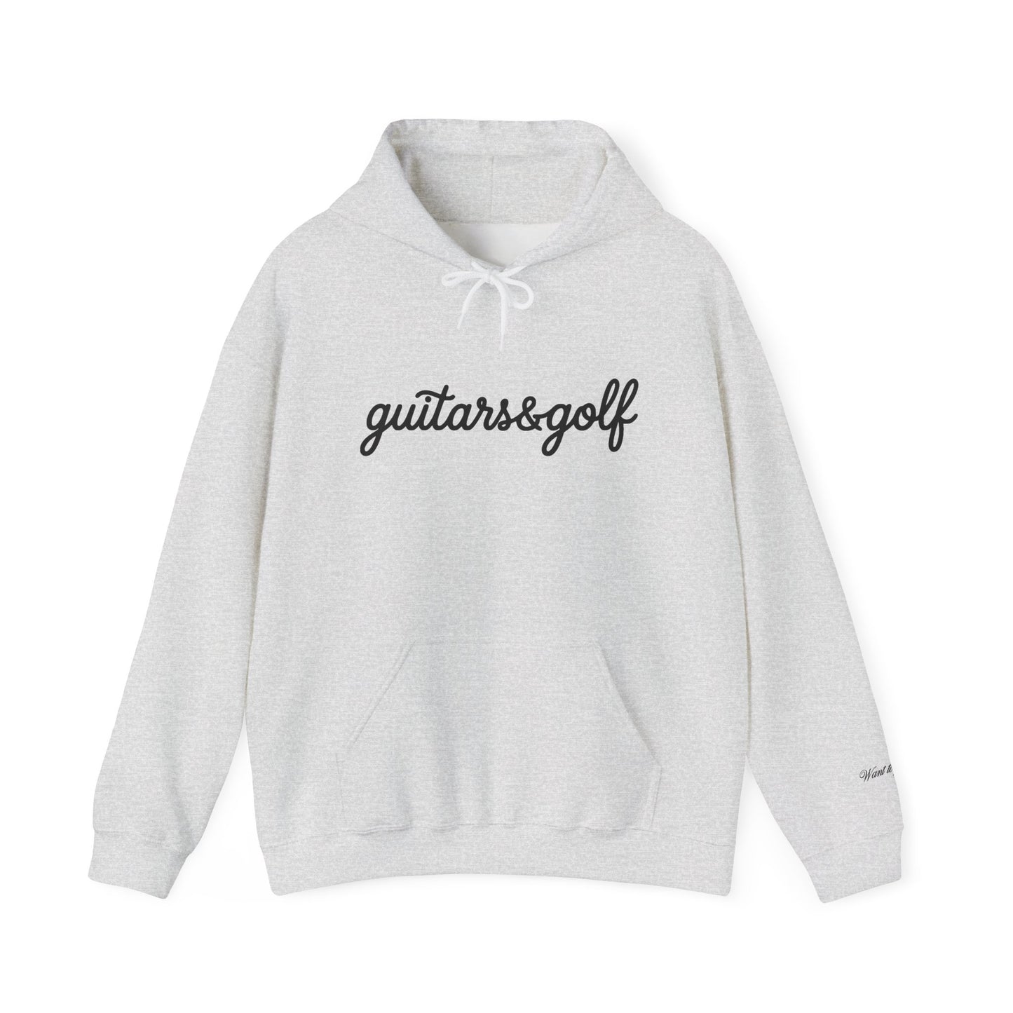 "guitars&golf" White Logo Heavy Blend™ Hooded Sweatshirt
