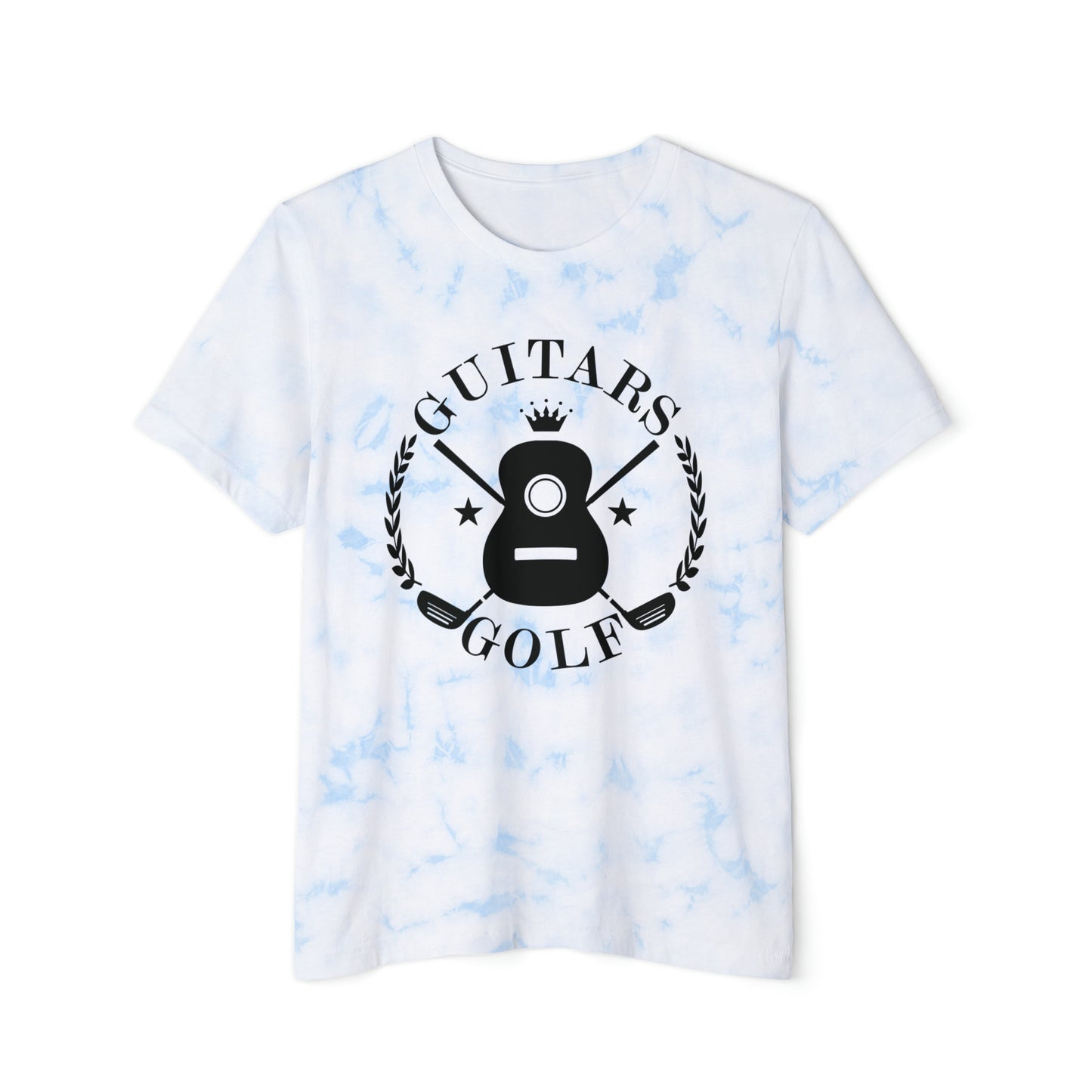 "Guitars and Golf" Black Logo Unisex Tie-Dyed T-Shirt 2 Colors