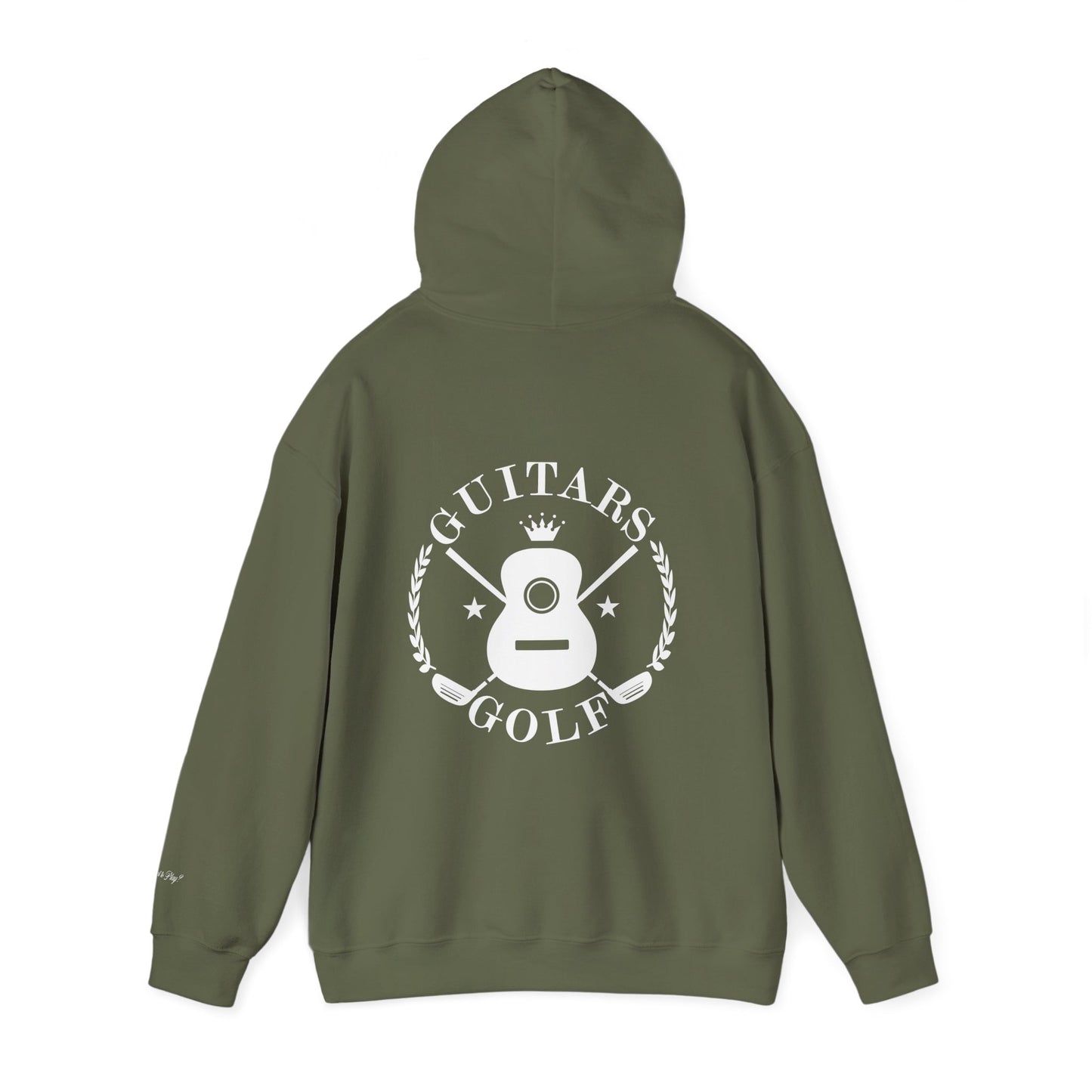 "guitars&golf" White Logo Heavy Blend™ Hooded Sweatshirt