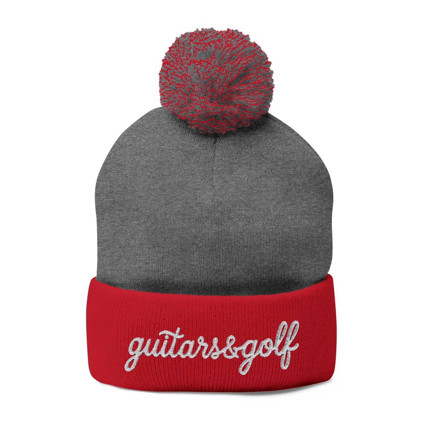 The "Ralphy" guitars&golf Embroidered Pom-Pom Knit Cap
