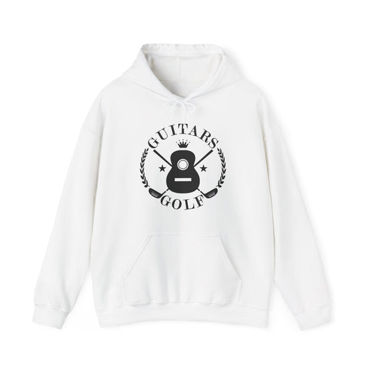 "Guitars & Golf" Logo Black Front Heavy Blend™ Hooded Sweatshirt