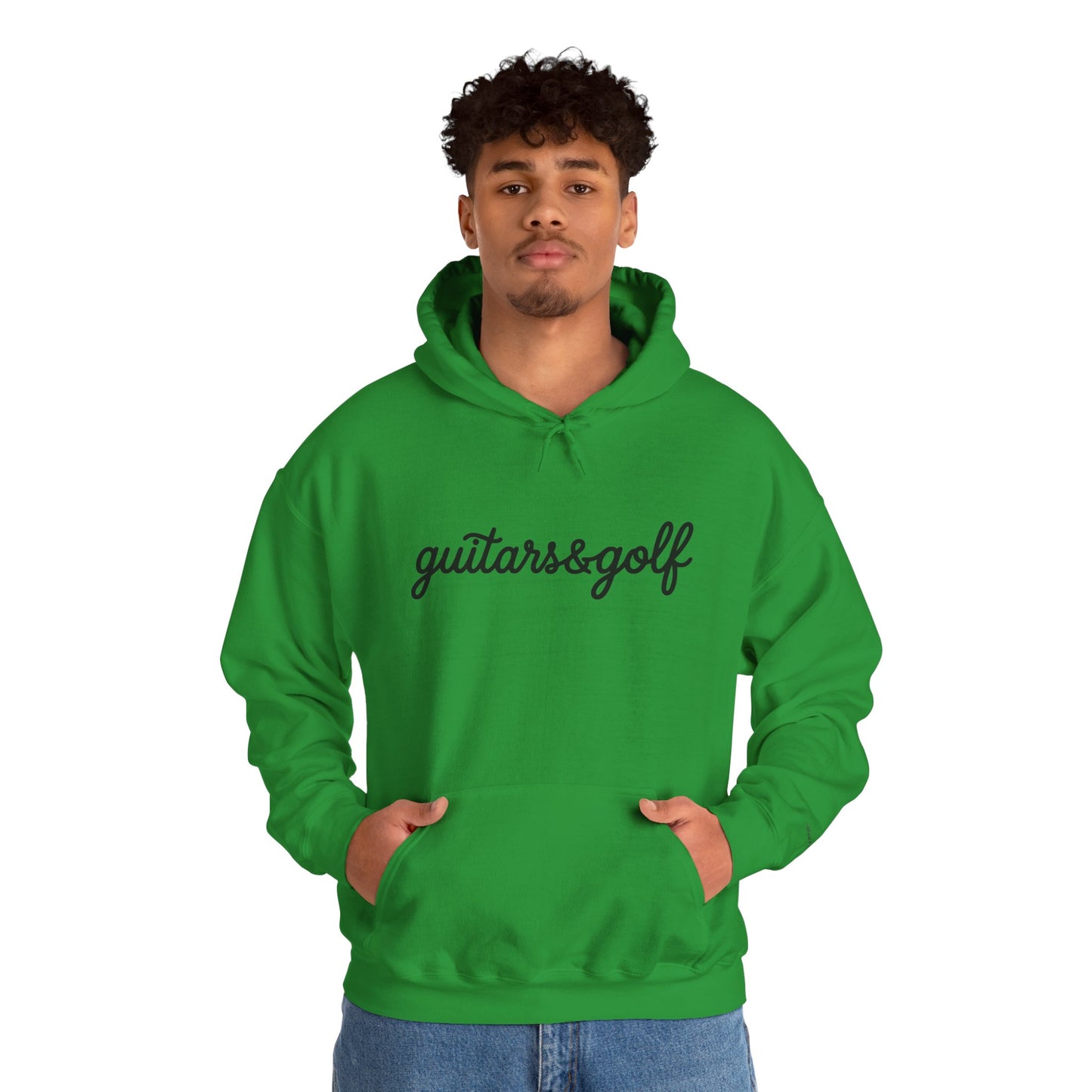 "guitars&golf" White Logo Heavy Blend™ Hooded Sweatshirt