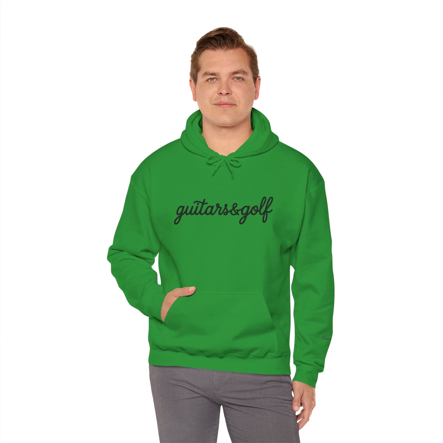 "guitars&golf" White Logo Heavy Blend™ Hooded Sweatshirt