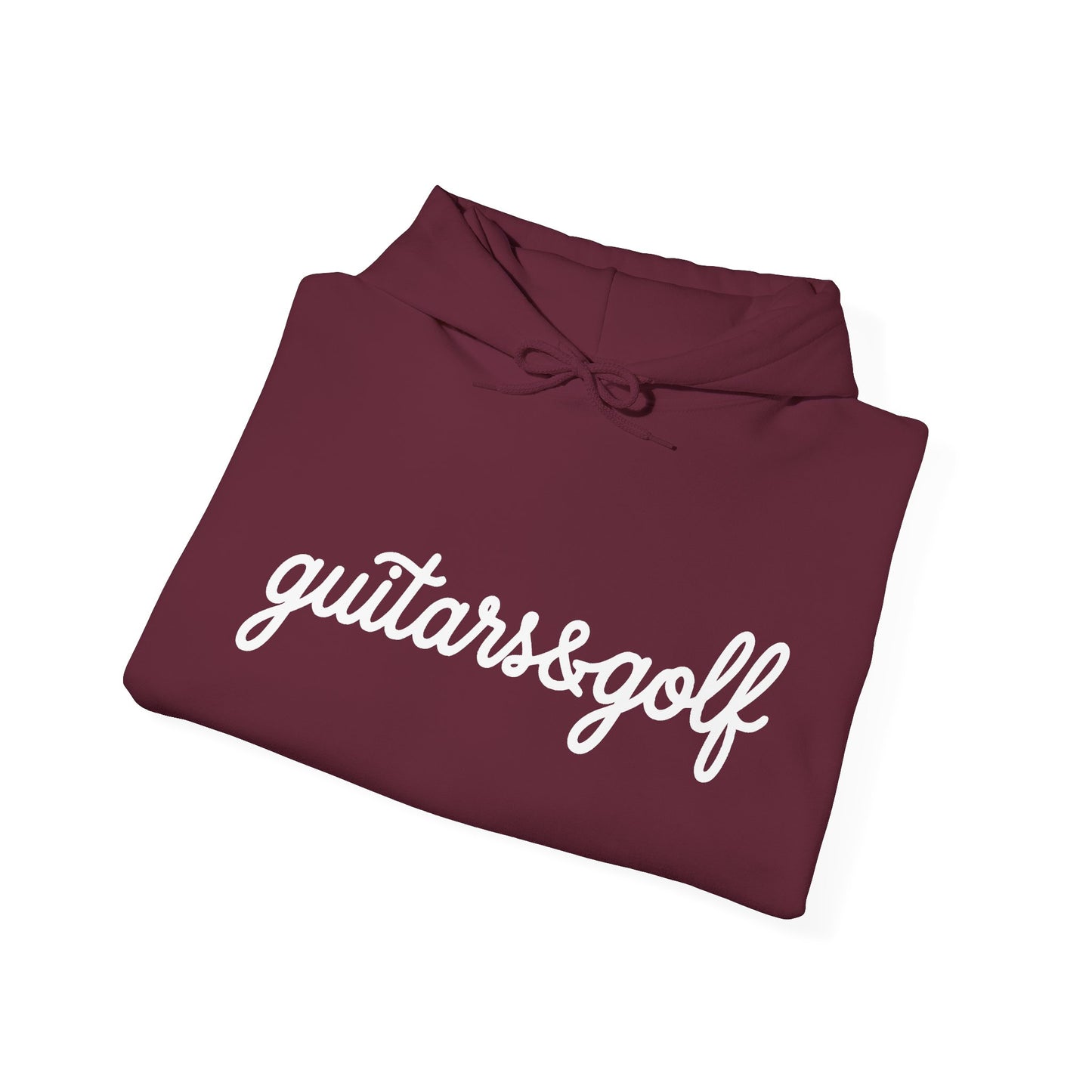 "guitars&golf" White Logo Heavy Blend™ Hooded Sweatshirt