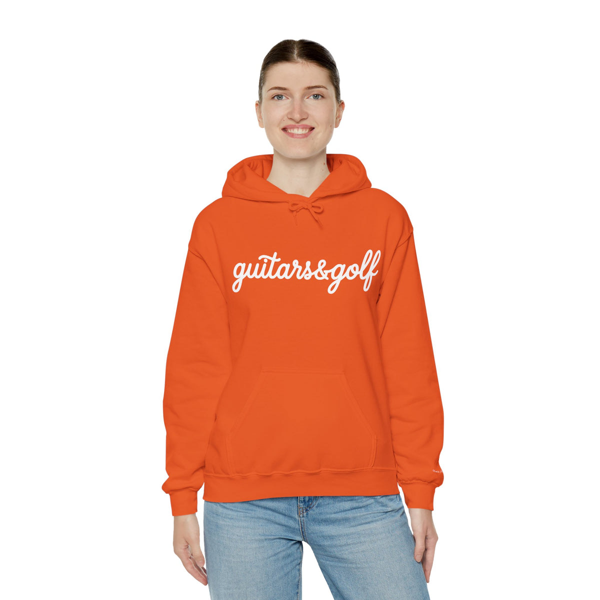 "guitars&golf" White Logo Heavy Blend™ Hooded Sweatshirt