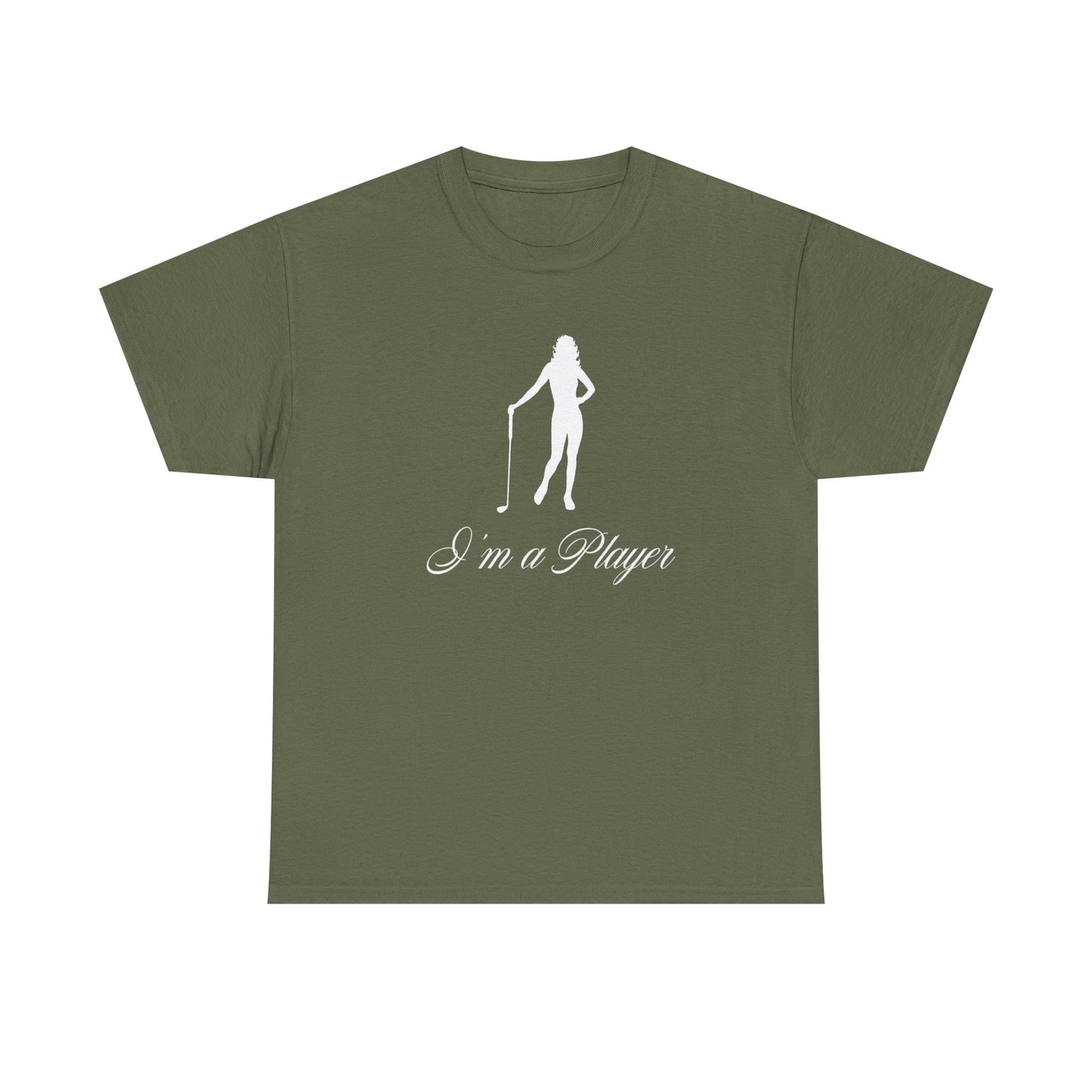 All Cotton "I'm a Player" Golf Girl White Logo