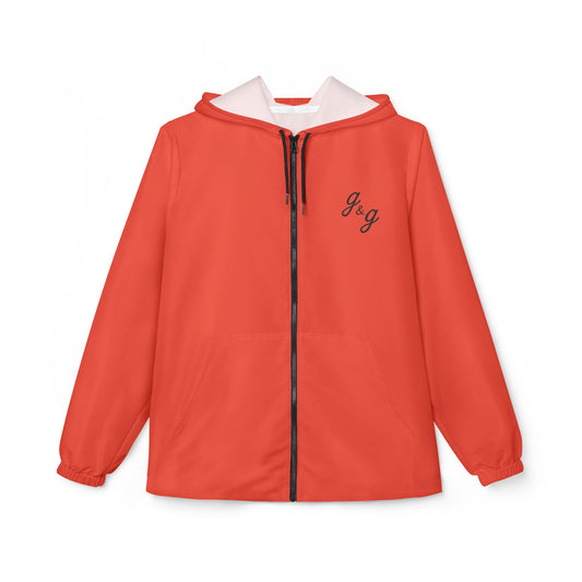 "Color Wheel" g&g Unisex Windbreaker Jacket in Burnt Orange