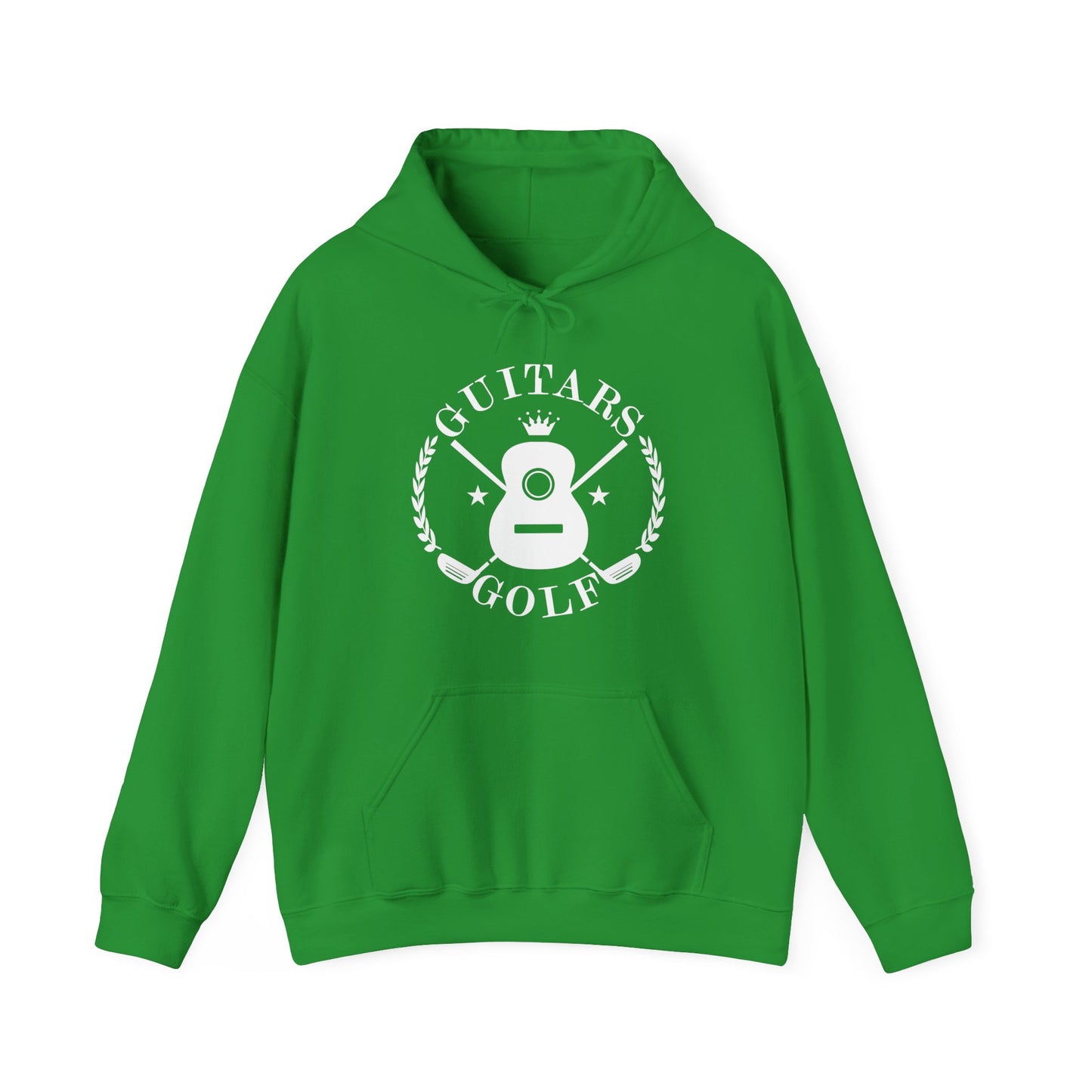 "Guitars & Golf" Logo White Front Heavy Blend™ Hooded Sweatshirt