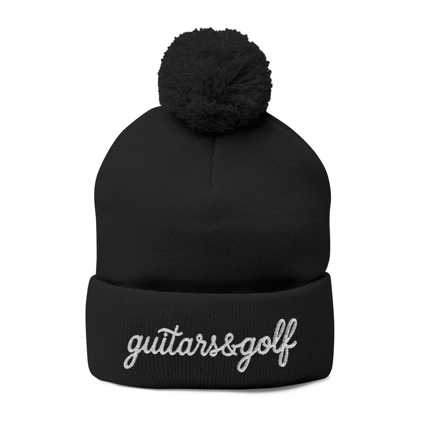 The "Ralphy" guitars&golf Embroidered Pom-Pom Knit Cap