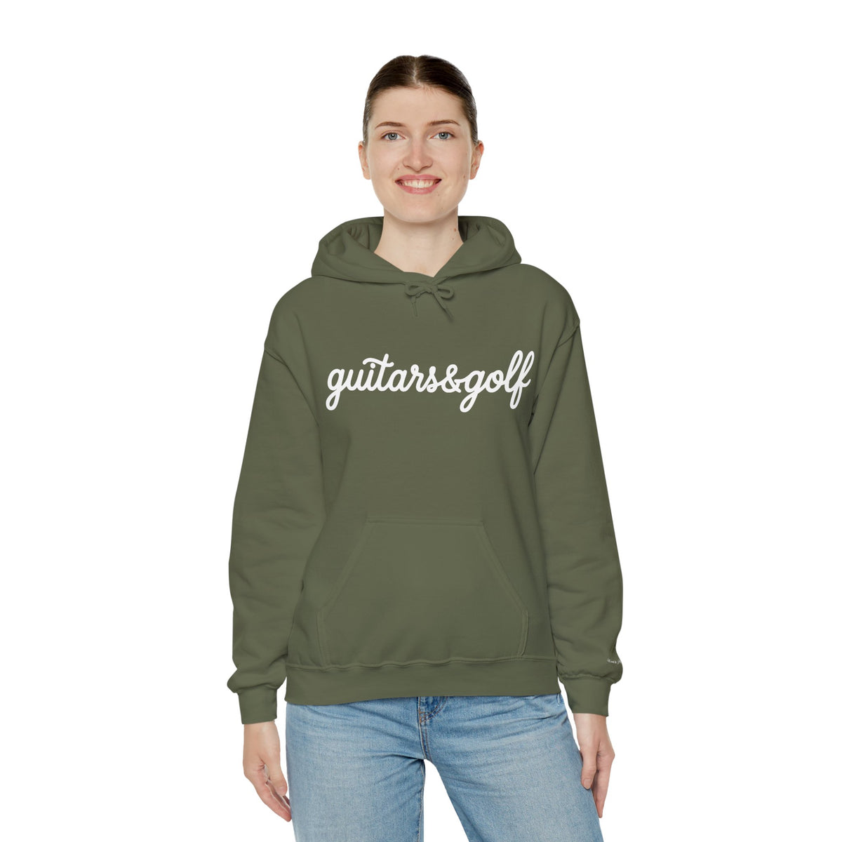 "guitars&golf" White Logo Heavy Blend™ Hooded Sweatshirt