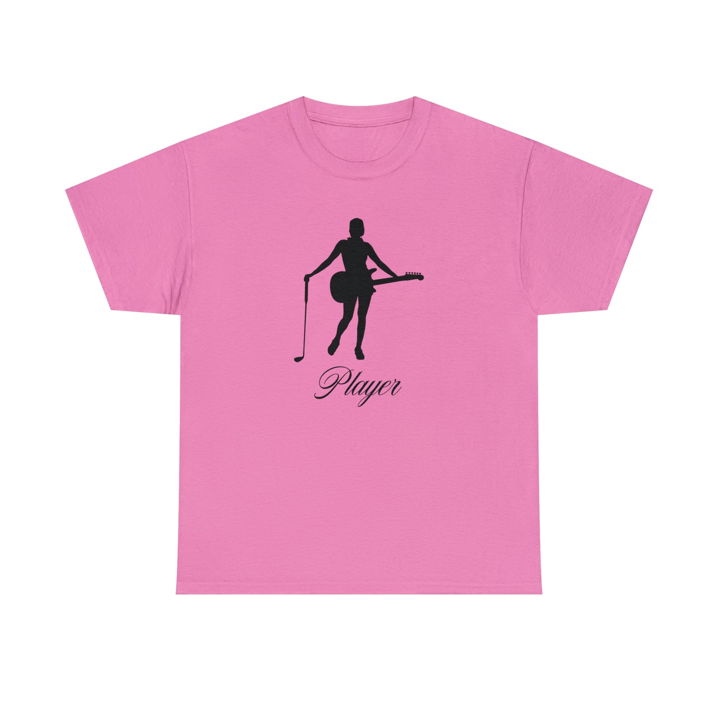 "Player" Girl Black Front/Logo Back on Your Color Choice Unisex Heavy Cotton Tee F