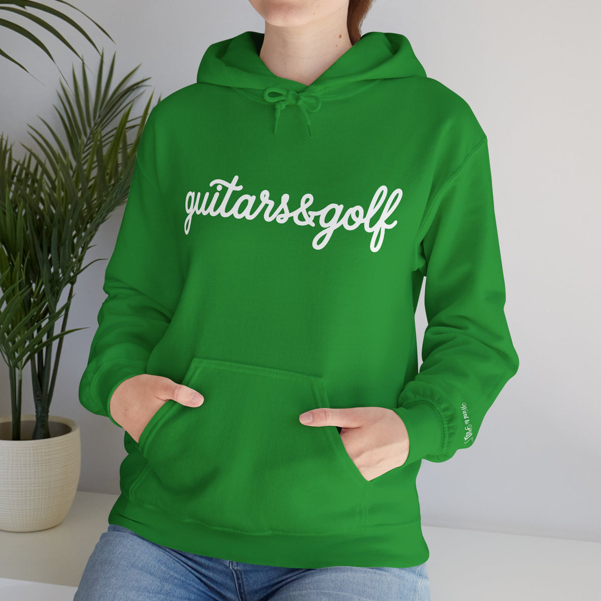 "guitars&golf" White Logo Heavy Blend™ Hooded Sweatshirt