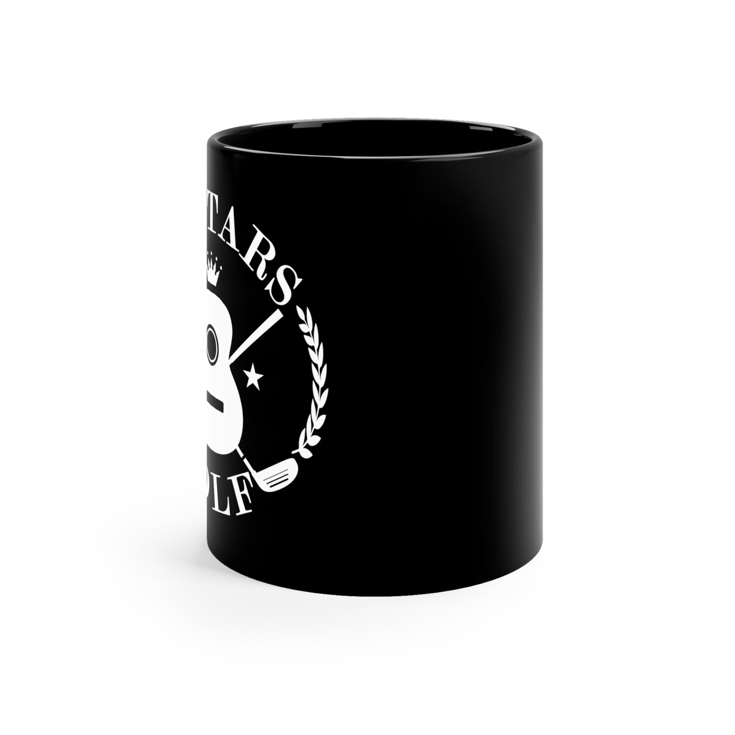 "Guitars and Golf" White Logo 11oz Black Coffee Mug