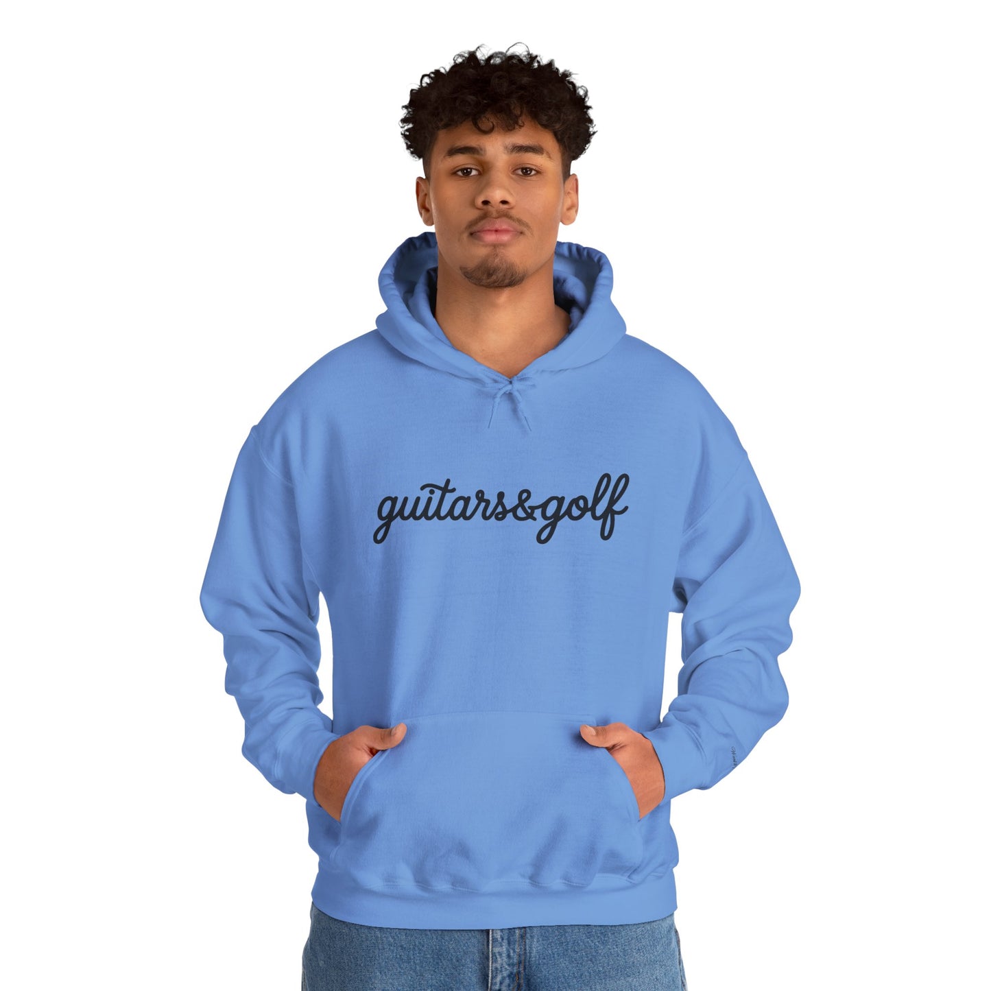 "guitars&golf" White Logo Heavy Blend™ Hooded Sweatshirt