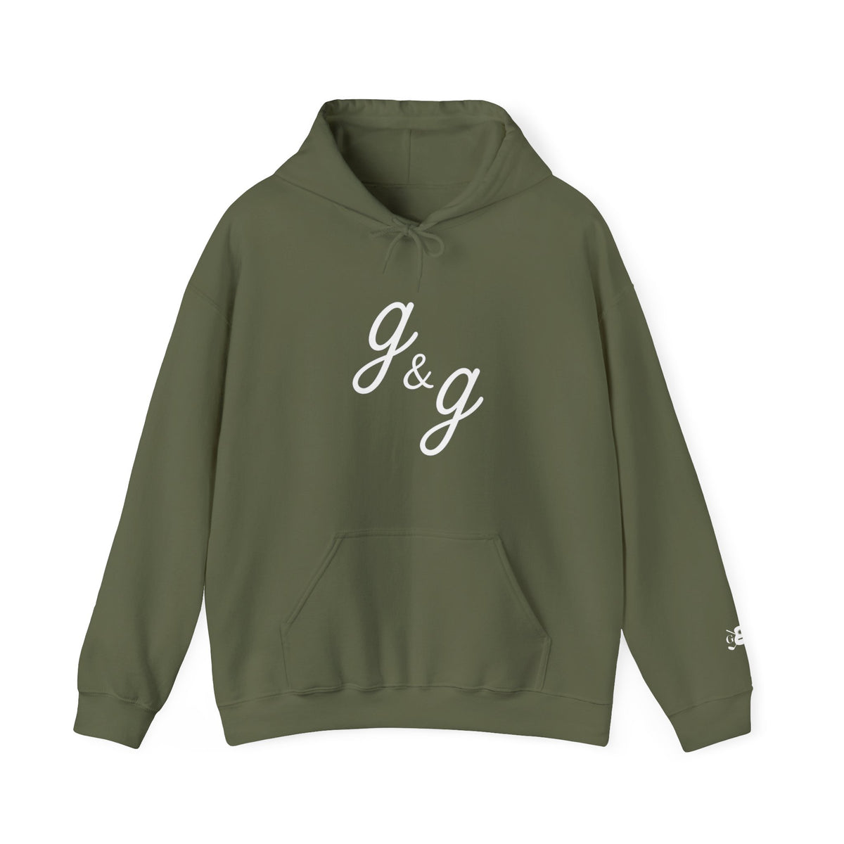 The "Lowercase" g&g Pro White Logo Heavy Blend™ Hooded Sweatshirt