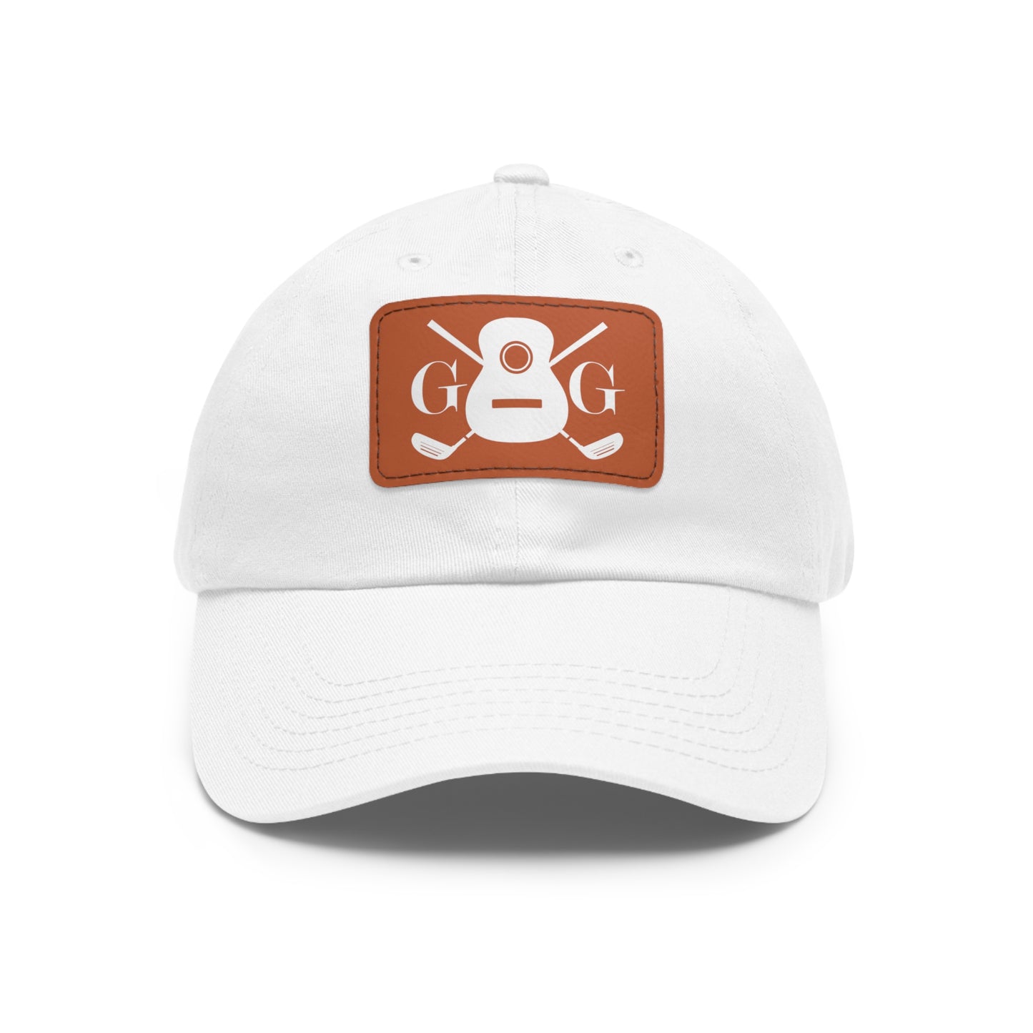 "G&G" White Logo Leather Patch Hat on Your Color Choice