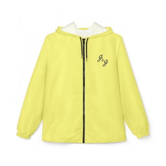 "Color Wheel" g&g Unisex Windbreaker Jacket in Mellow Yellow