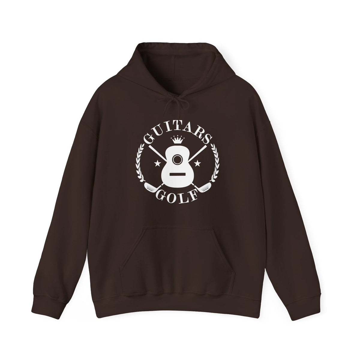 "Guitars & Golf" Logo White Front Heavy Blend™ Hooded Sweatshirt