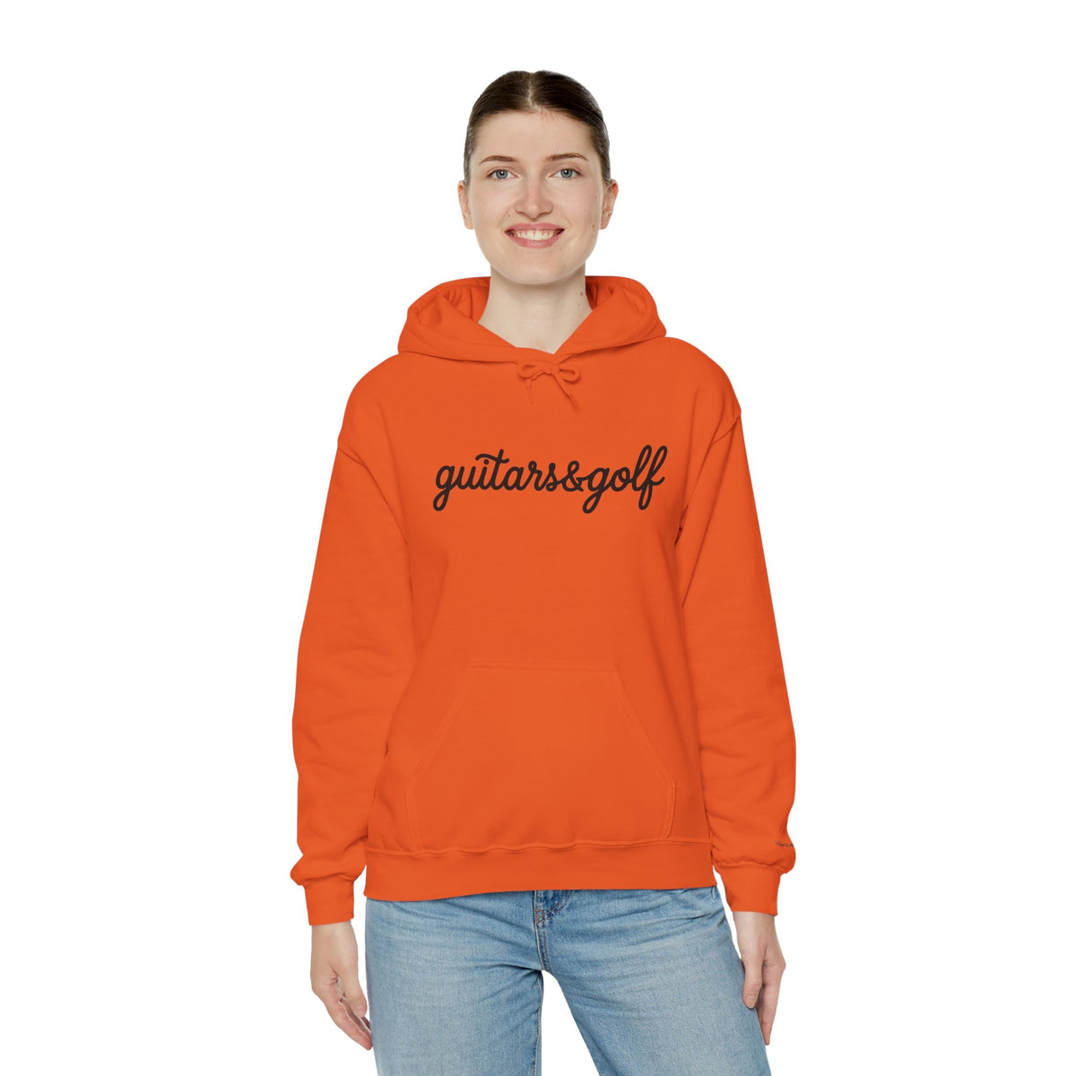 "guitars&golf" White Logo Heavy Blend™ Hooded Sweatshirt