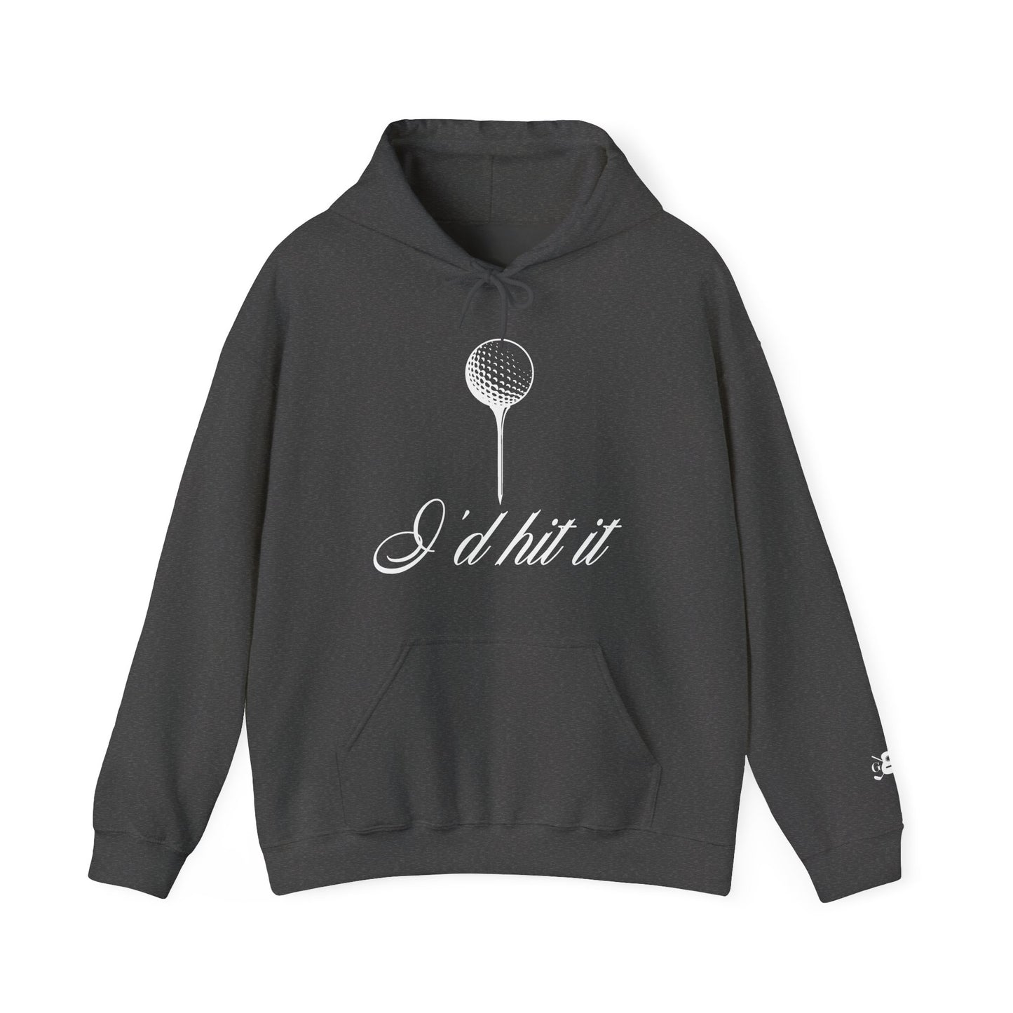"I'd Hit It" White Logo Heavy Blend™ Hooded Sweatshirt