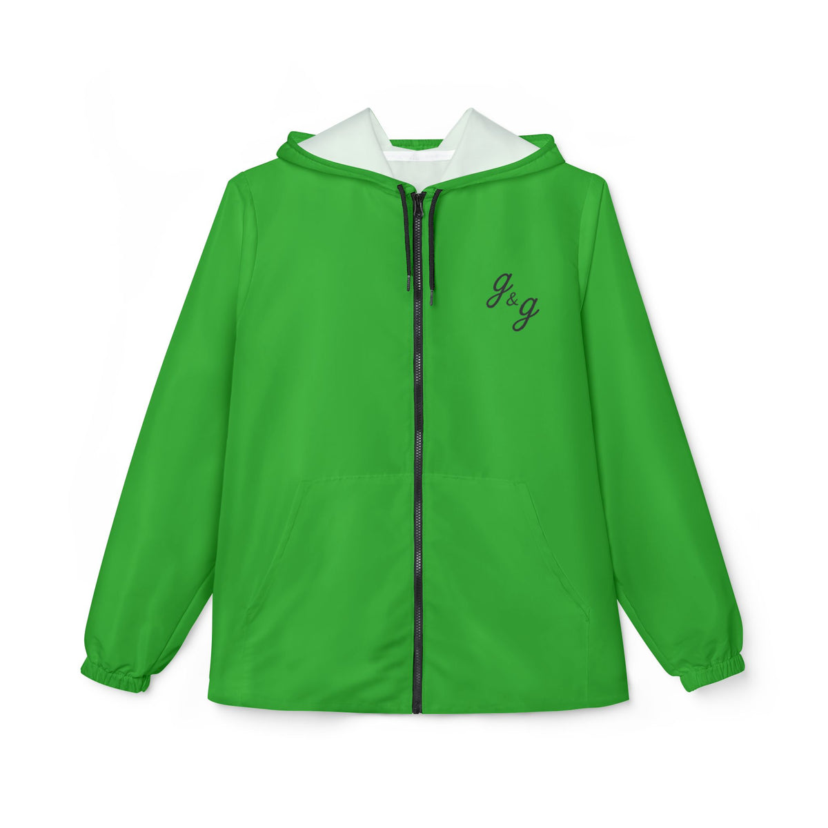 "Color Wheel" g&g Unisex Windbreaker Jacket in Green Grass