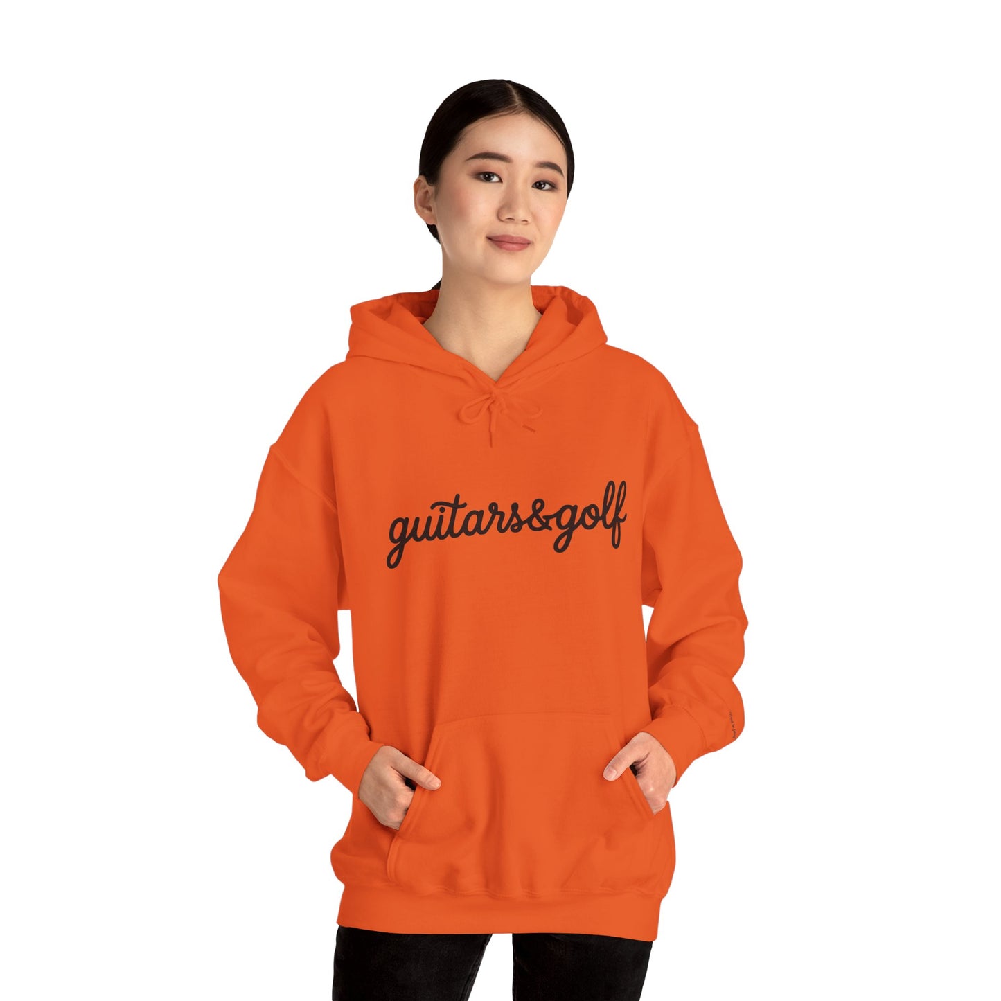 "guitars&golf" White Logo Heavy Blend™ Hooded Sweatshirt