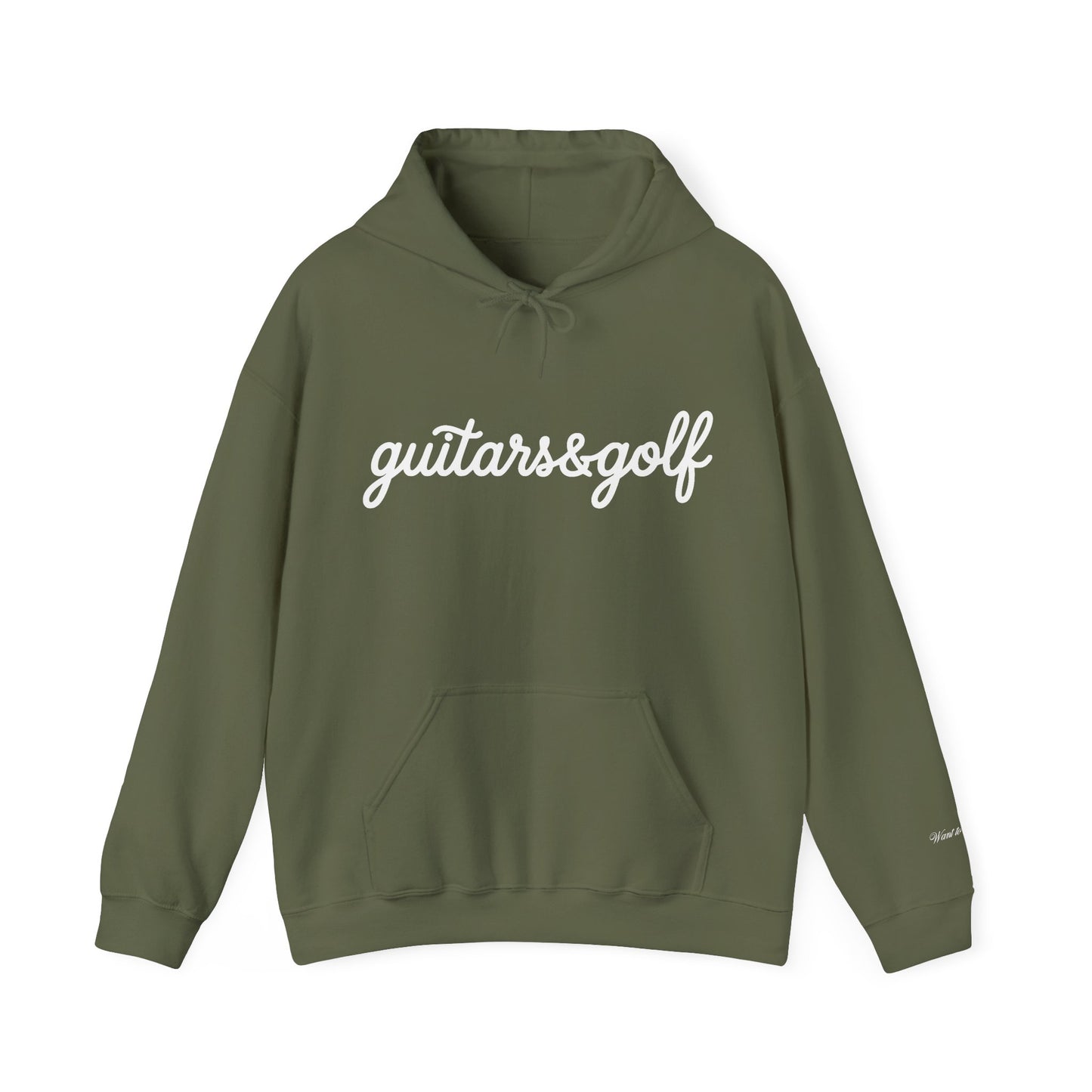 "guitars&golf" White Logo Heavy Blend™ Hooded Sweatshirt