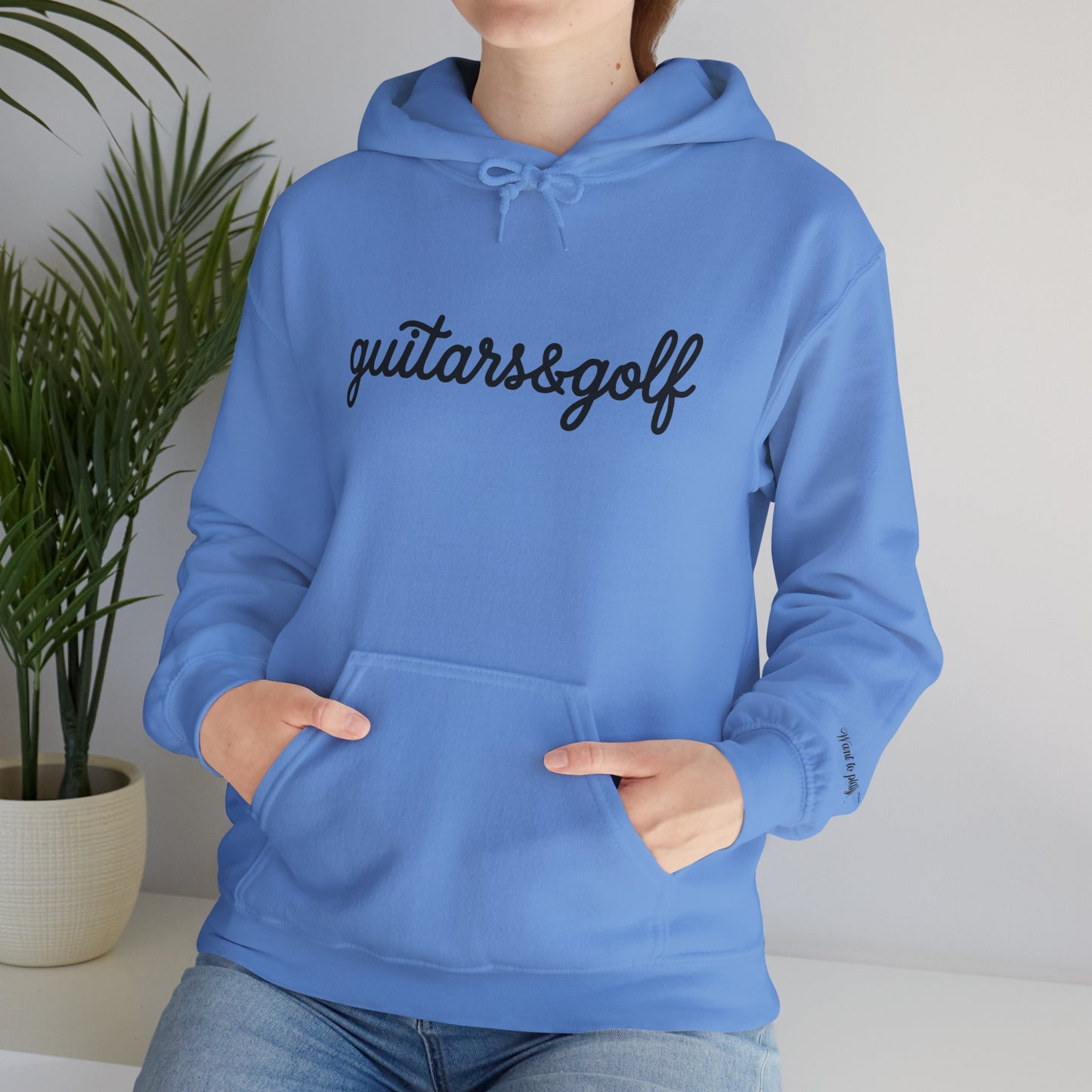 "guitars&golf" White Logo Heavy Blend™ Hooded Sweatshirt