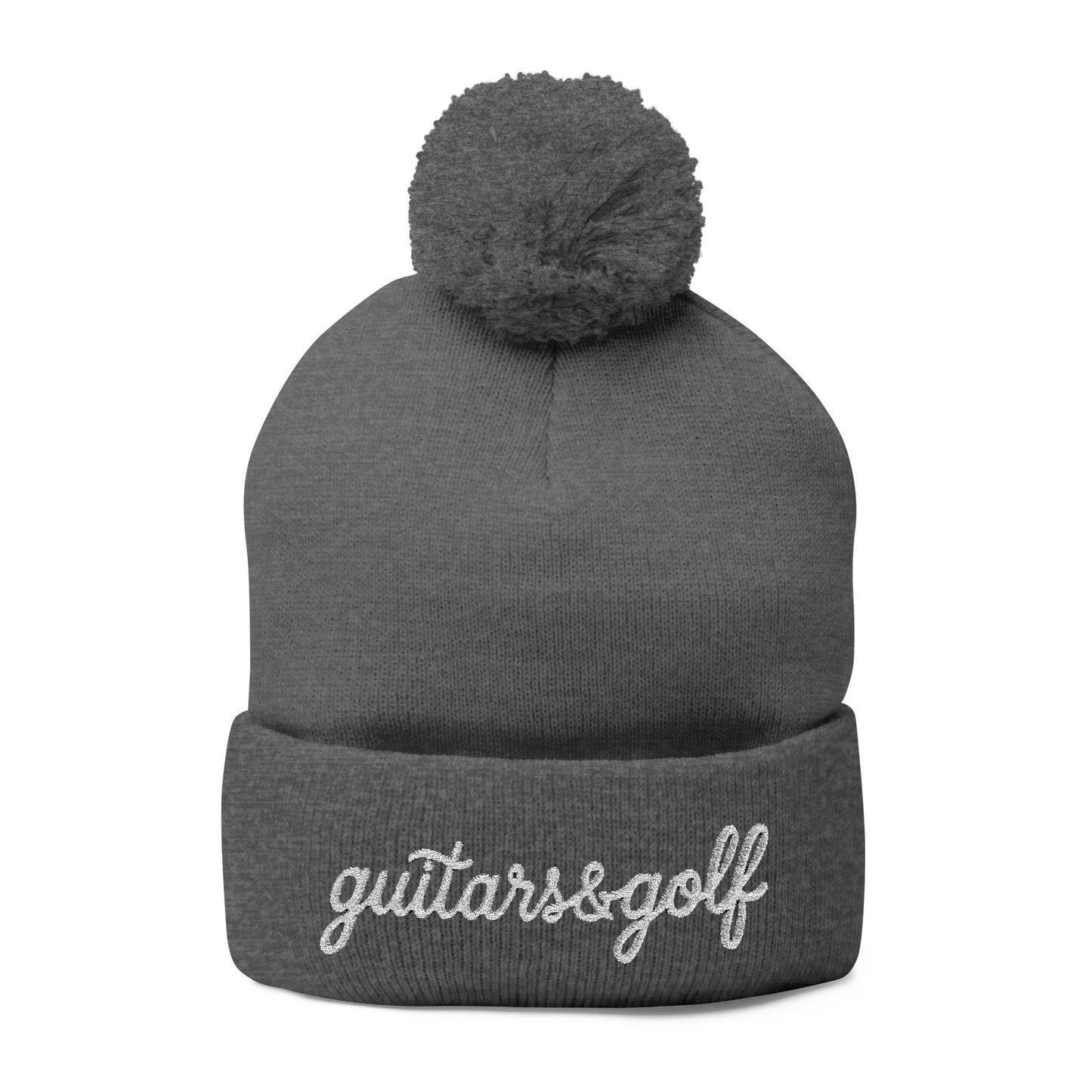 The "Ralphy" guitars&golf Embroidered Pom-Pom Knit Cap