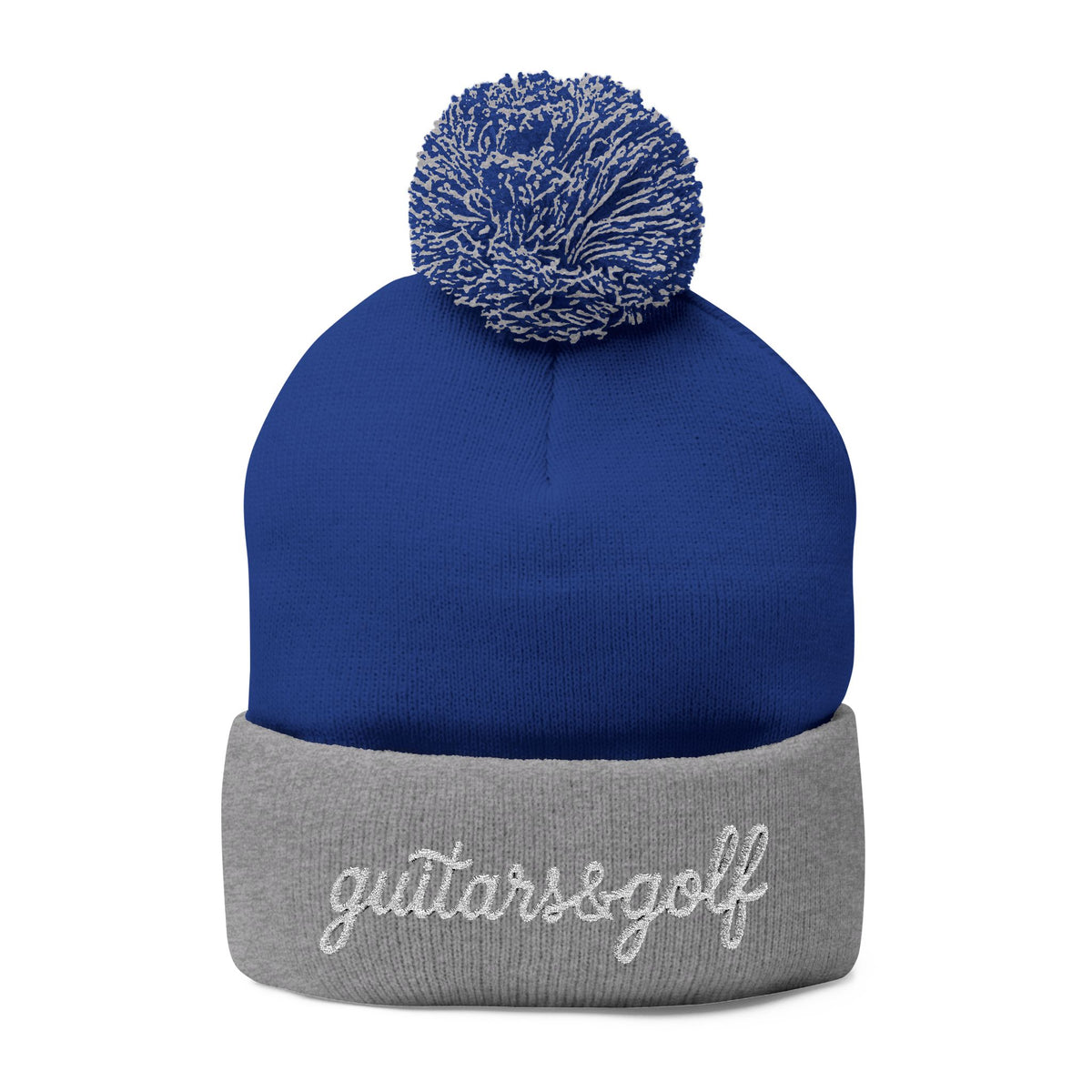 The "Ralphy" guitars&golf Embroidered Pom-Pom Knit Cap