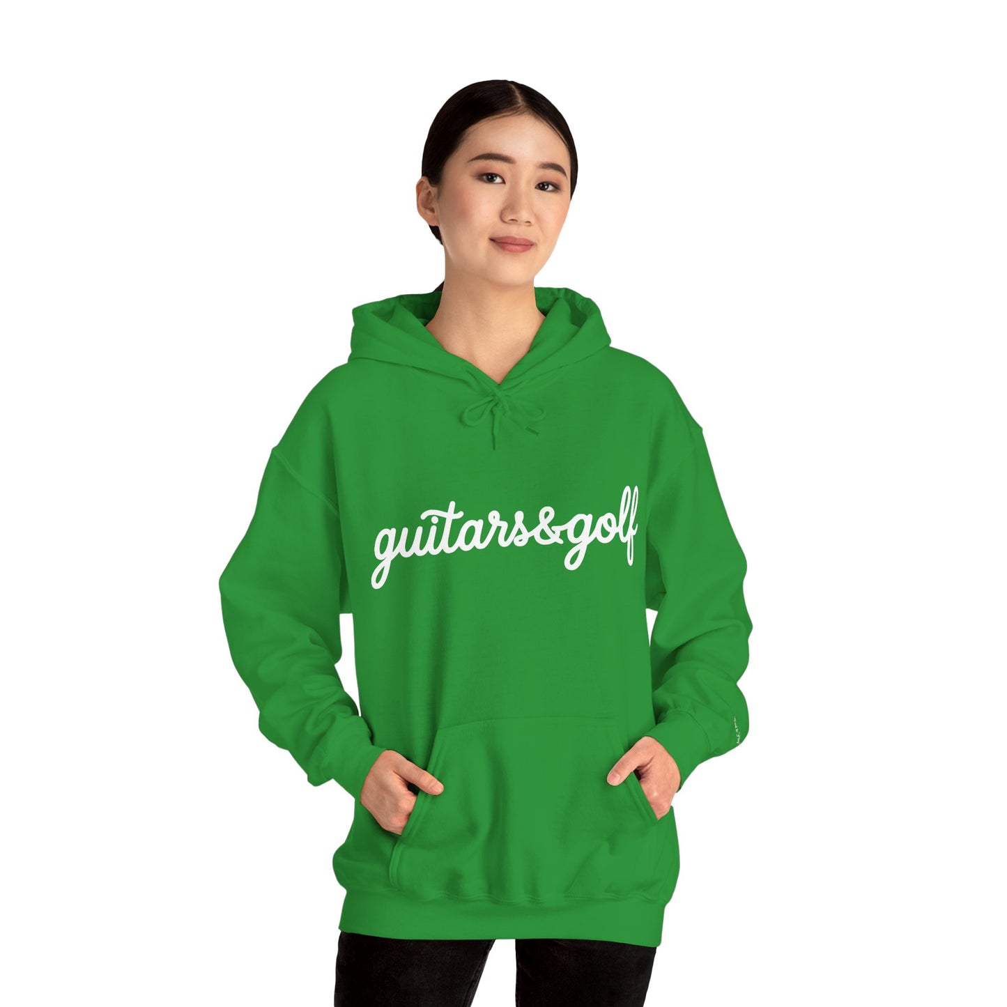 "guitars&golf" White Logo Heavy Blend™ Hooded Sweatshirt