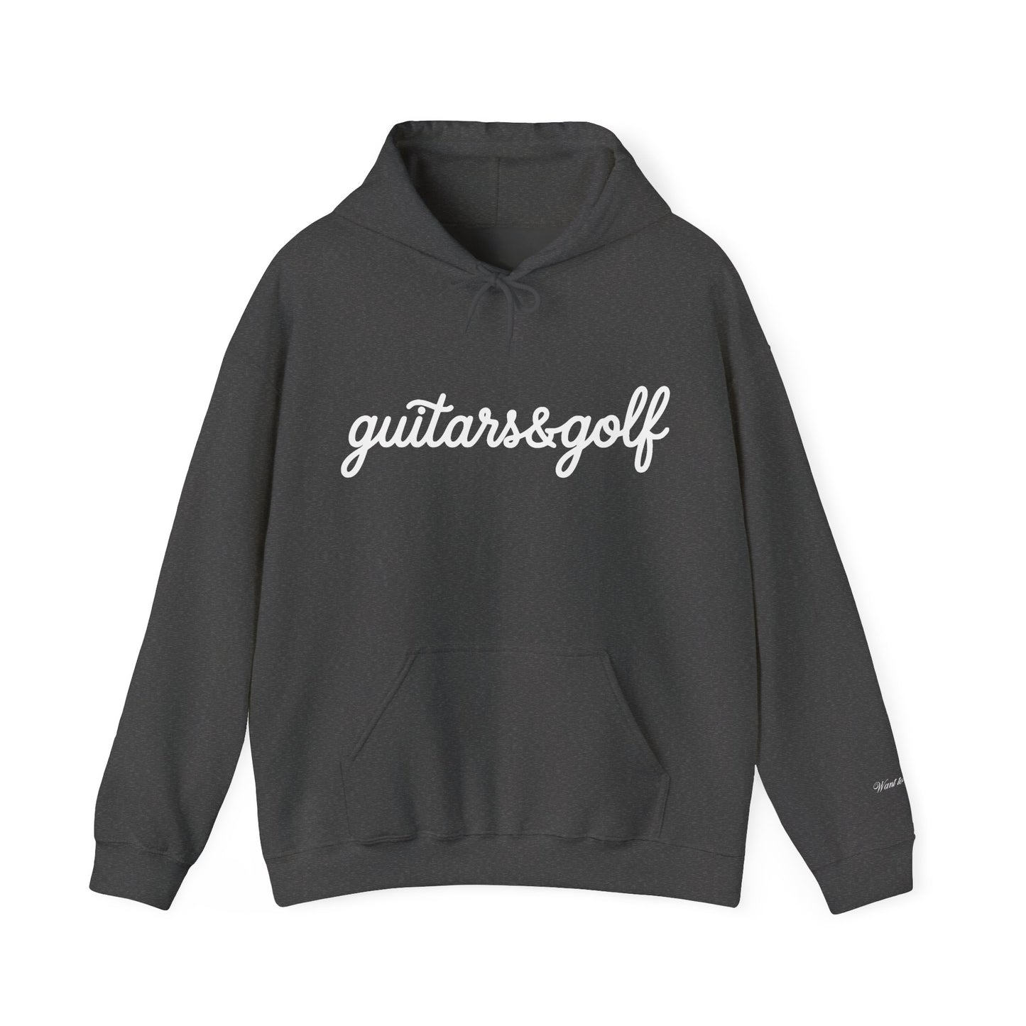 "guitars&golf" White Logo Heavy Blend™ Hooded Sweatshirt