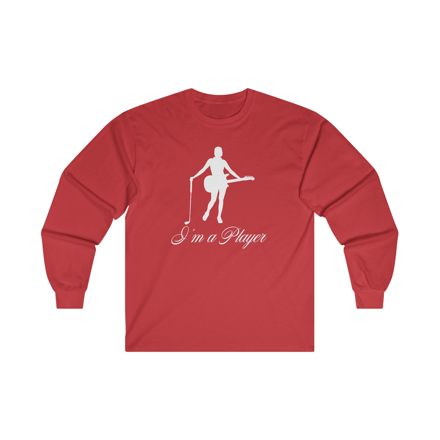 Copy of "I'm a Player" Girl White Front/Logo Back on Your Color Choice Ultra Cotton Long Sleeve Tee