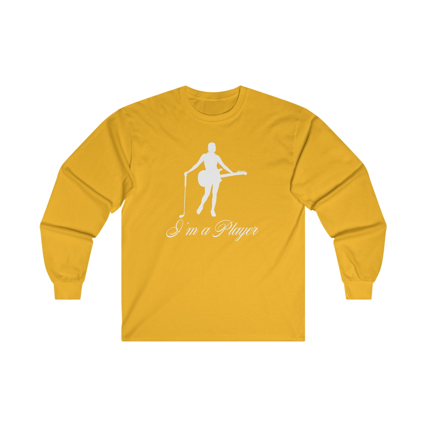 Copy of "I'm a Player" Girl White Front/Logo Back on Your Color Choice Ultra Cotton Long Sleeve Tee