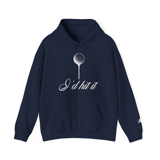 "I'd Hit It" White Logo Heavy Blend™ Hooded Sweatshirt