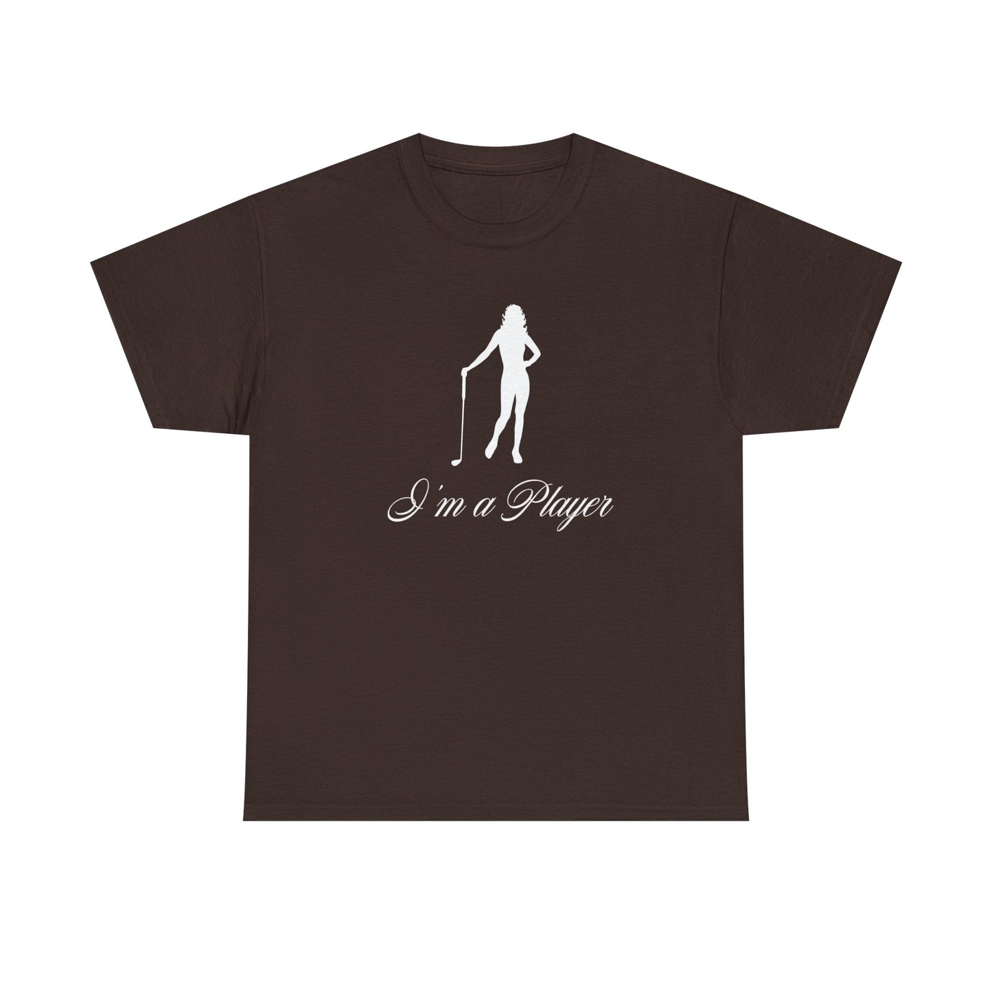 All Cotton "I'm a Player" Golf Girl White Logo