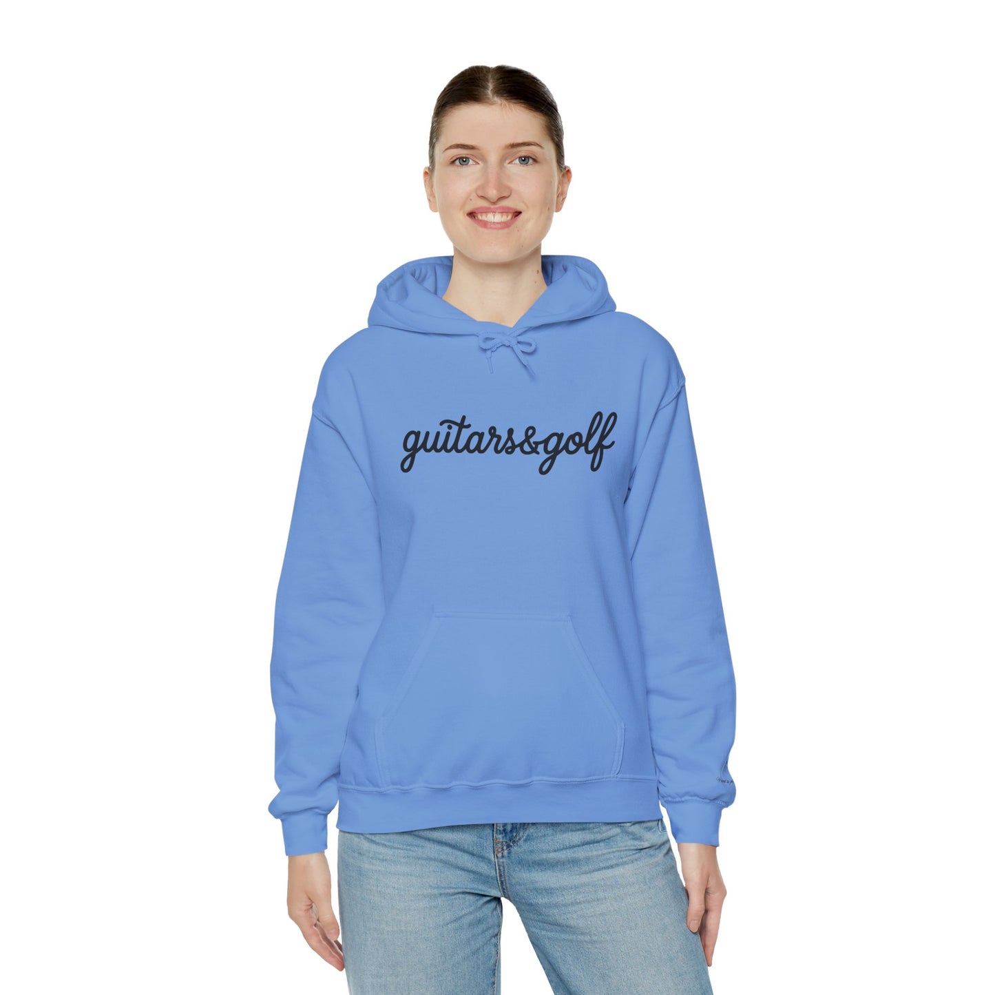 "guitars&golf" White Logo Heavy Blend™ Hooded Sweatshirt