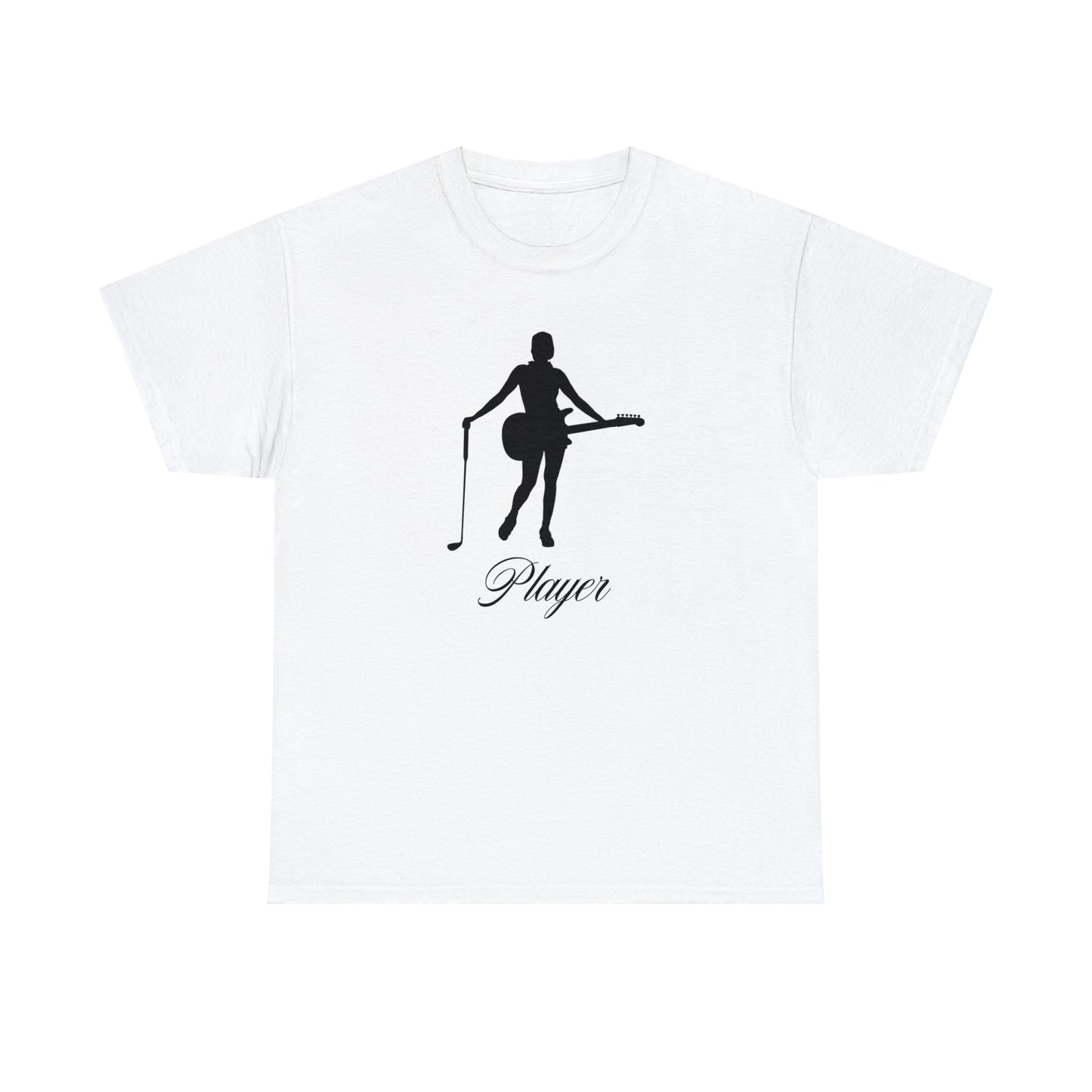 "Player" Girl Black Front/Logo Back on Your Color Choice Unisex Heavy Cotton Tee F