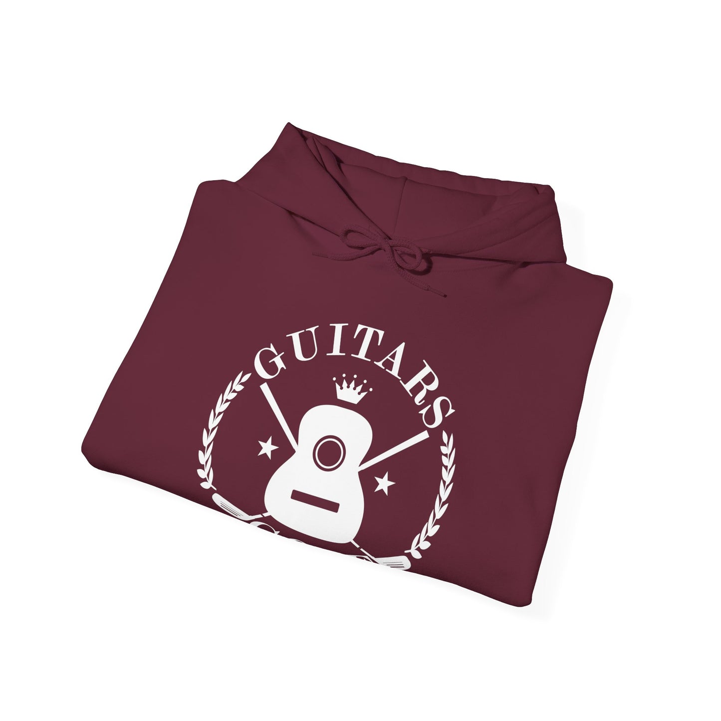 "Guitars & Golf" Logo White Front Heavy Blend™ Hooded Sweatshirt