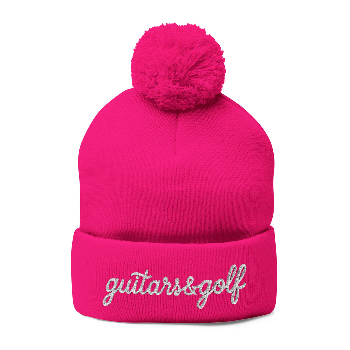 The "Ralphy" guitars&golf Embroidered Pom-Pom Knit Cap