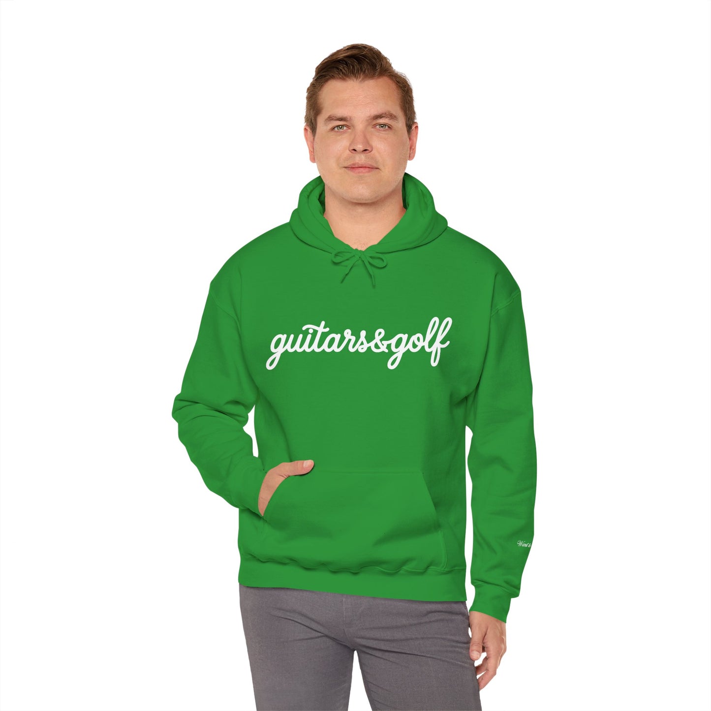 "guitars&golf" White Logo Heavy Blend™ Hooded Sweatshirt