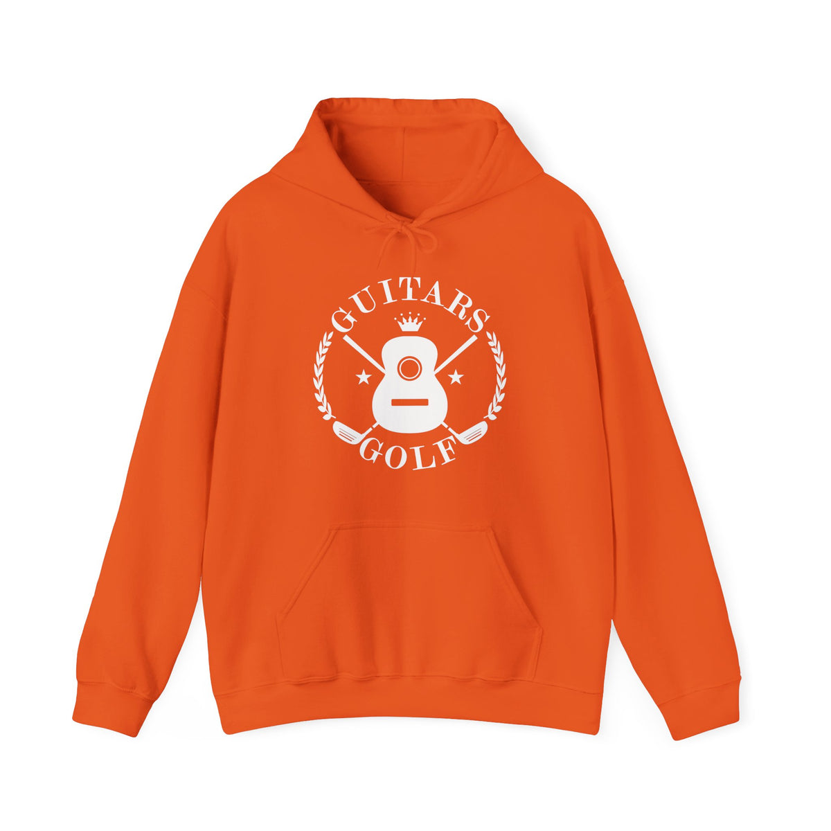 "Guitars & Golf" Logo White Front Heavy Blend™ Hooded Sweatshirt